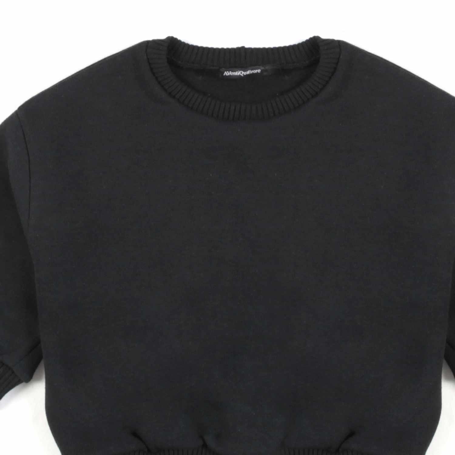 FELPA GIROCOLLO NERA BAMBINO E BAMBINA - annameglio.com abbigliamento moda