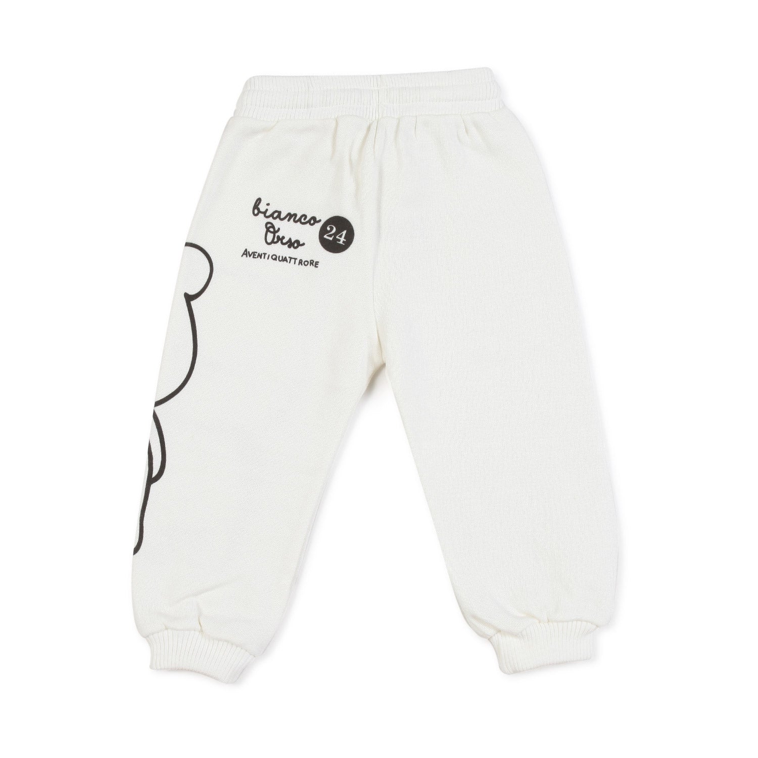 PANTALONE BIANCO DI FELPA CON STAMPA ORSETTO NERA - annameglio.com abbigliamento moda