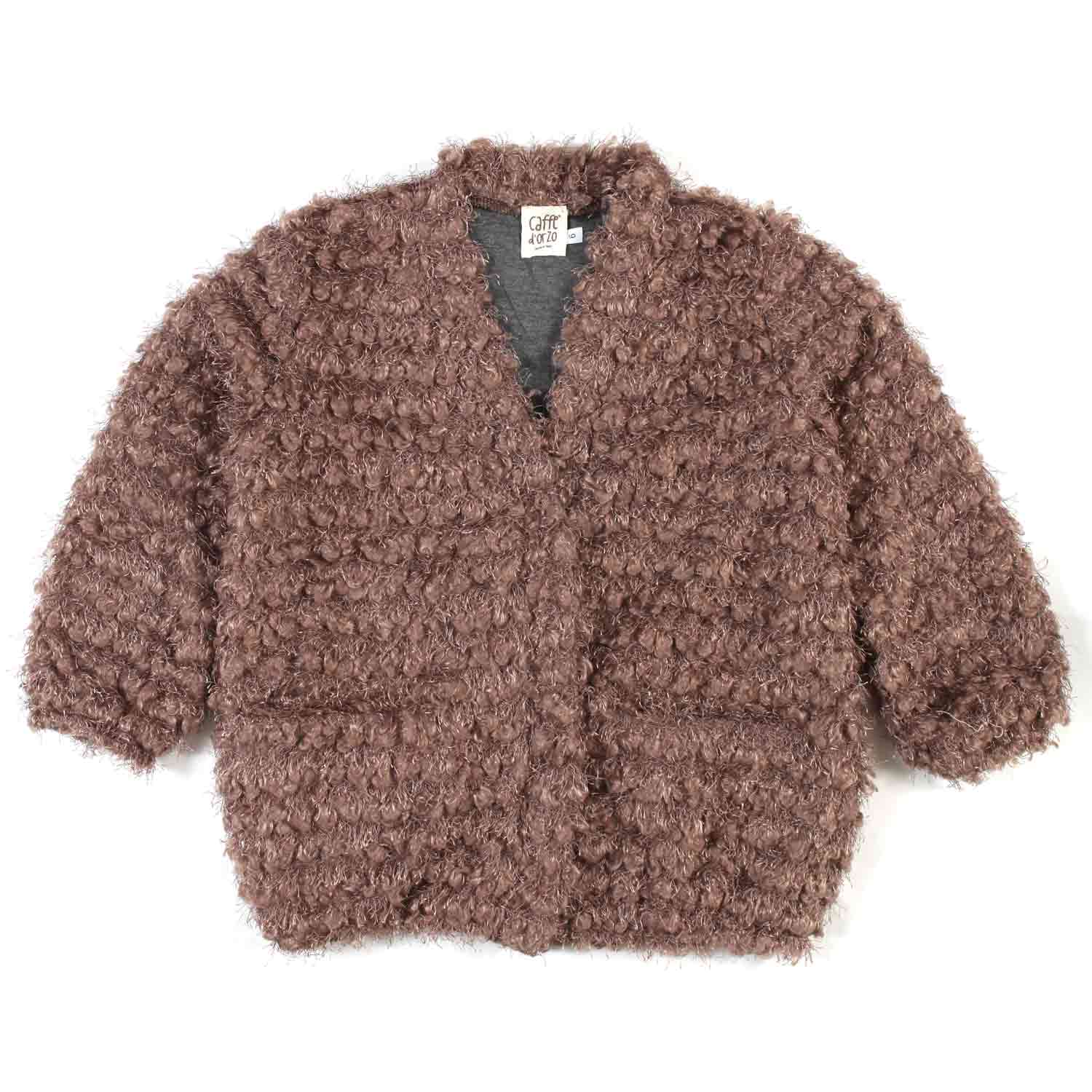 CARDIGAN SIRIA MARRONE E GRIGIO BAMBINA - annameglio.com abbigliamento moda