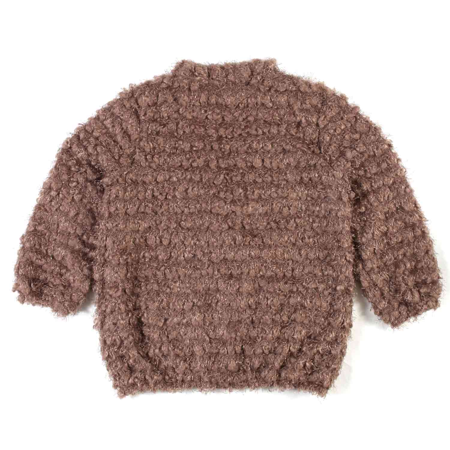 CARDIGAN SIRIA MARRONE E GRIGIO BAMBINA - annameglio.com abbigliamento moda