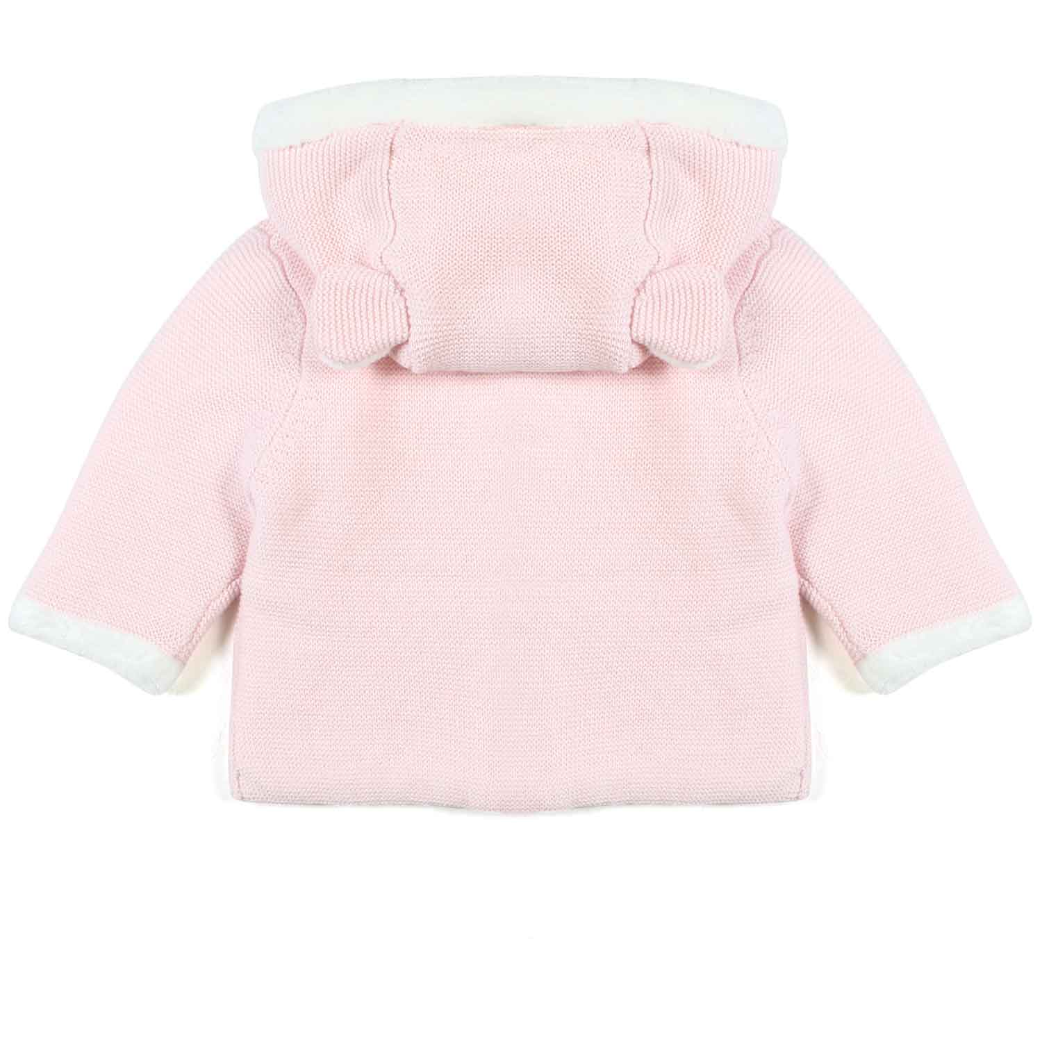 CAPPOTTINO ROSA E BIANCO CON CAPPUCCIO NEONATA - annameglio.com abbigliamento moda