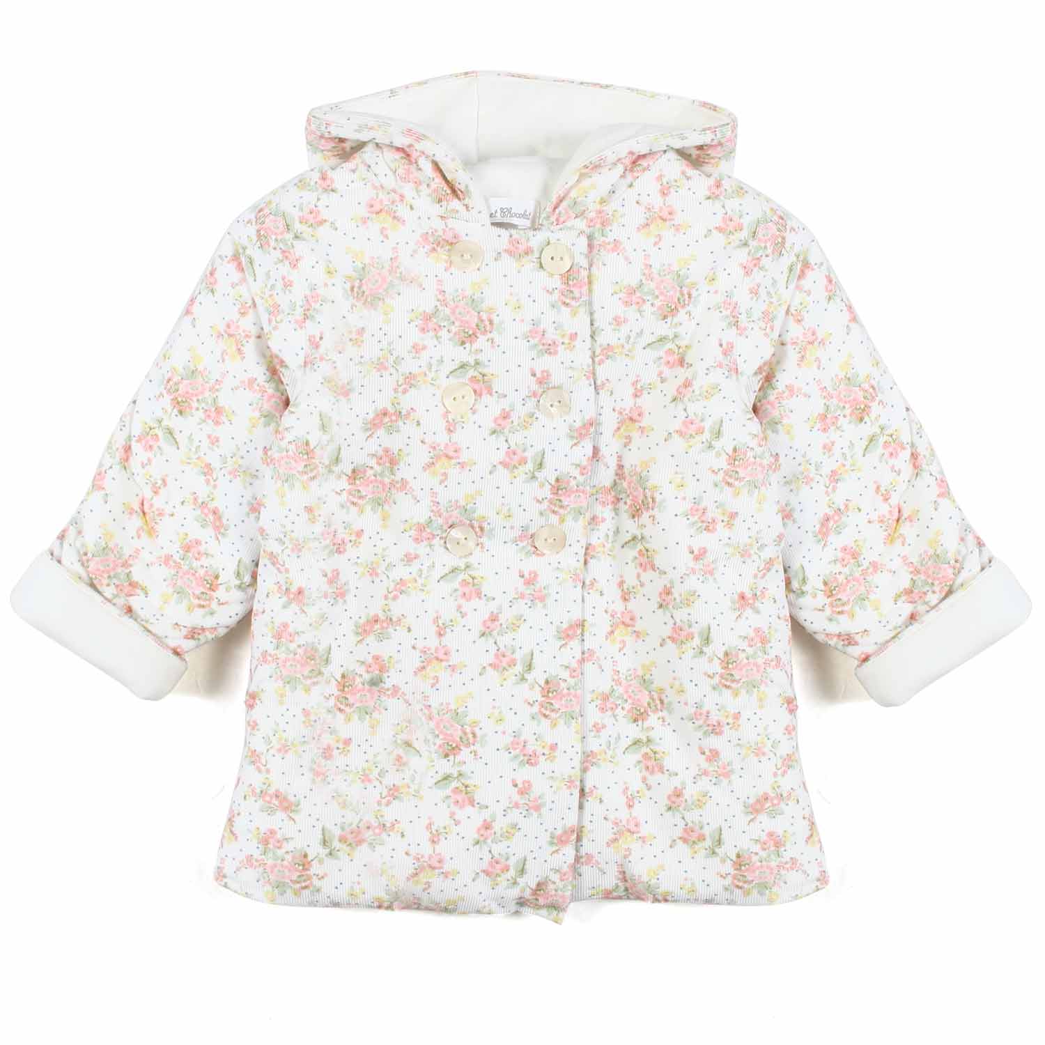 CAPPOTTINO FLOREALE BIANCO E MULTICOLOR NEONATA - annameglio.com abbigliamento moda