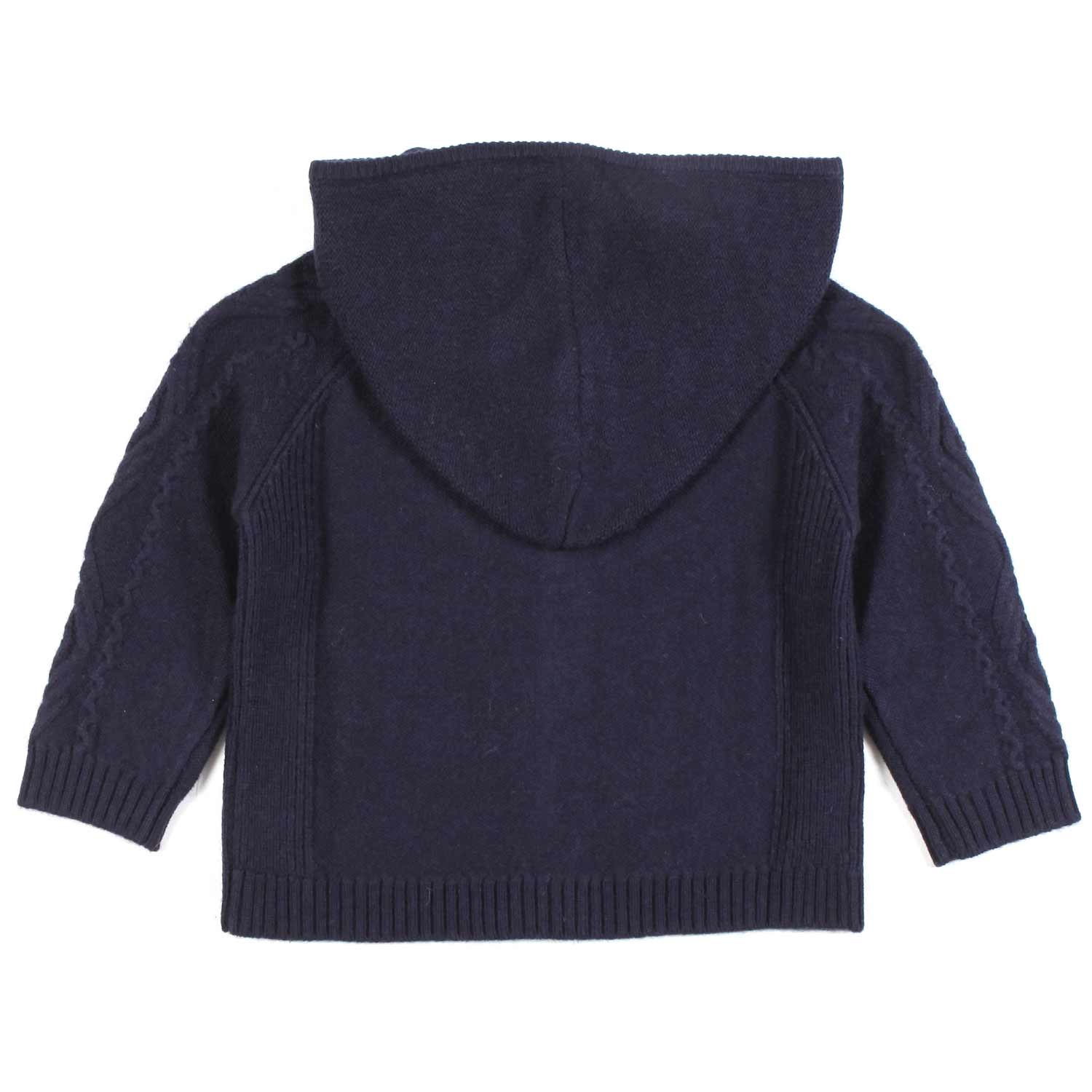 PULLOVER BLU CON CAPPUCCIO E ZIP BIMBO - annameglio.com abbigliamento moda