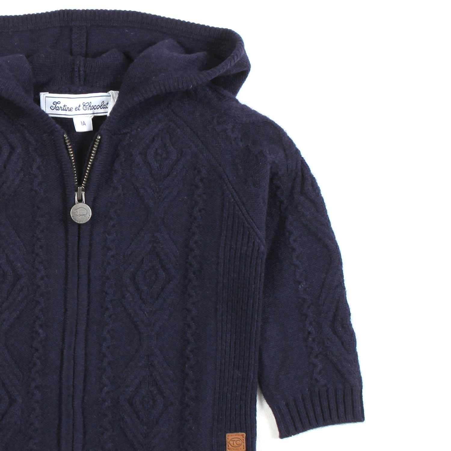 PULLOVER BLU CON CAPPUCCIO E ZIP BIMBO - annameglio.com abbigliamento moda