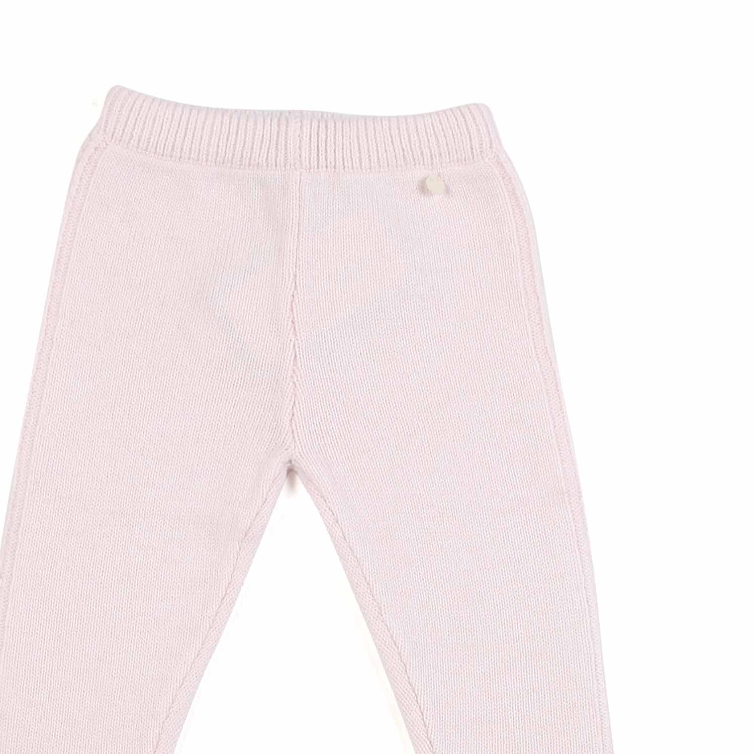 PANTALONE ROSA PALLIDO MISTO LANA NEONATA - annameglio.com abbigliamento moda