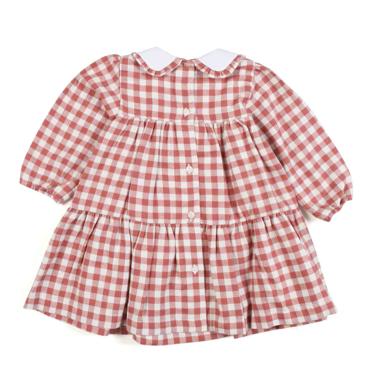 MINI ABITO BIANCO E RUGGINE VICHY BIMBA E NEONATA - annameglio.com abbigliamento moda