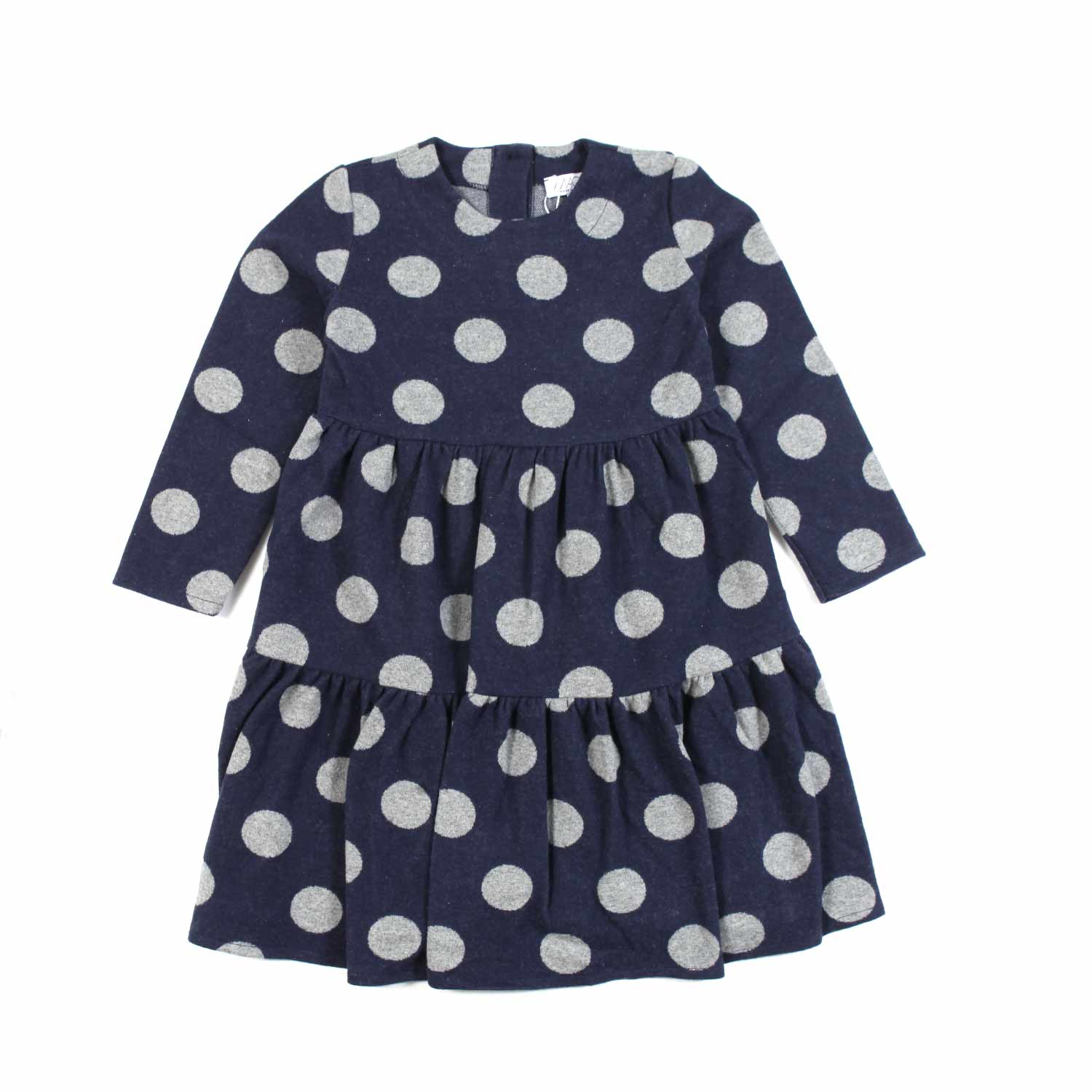 ABITO BLU CON POIS GRIGIO CHIARO BAMBINA - annameglio.com abbigliamento moda