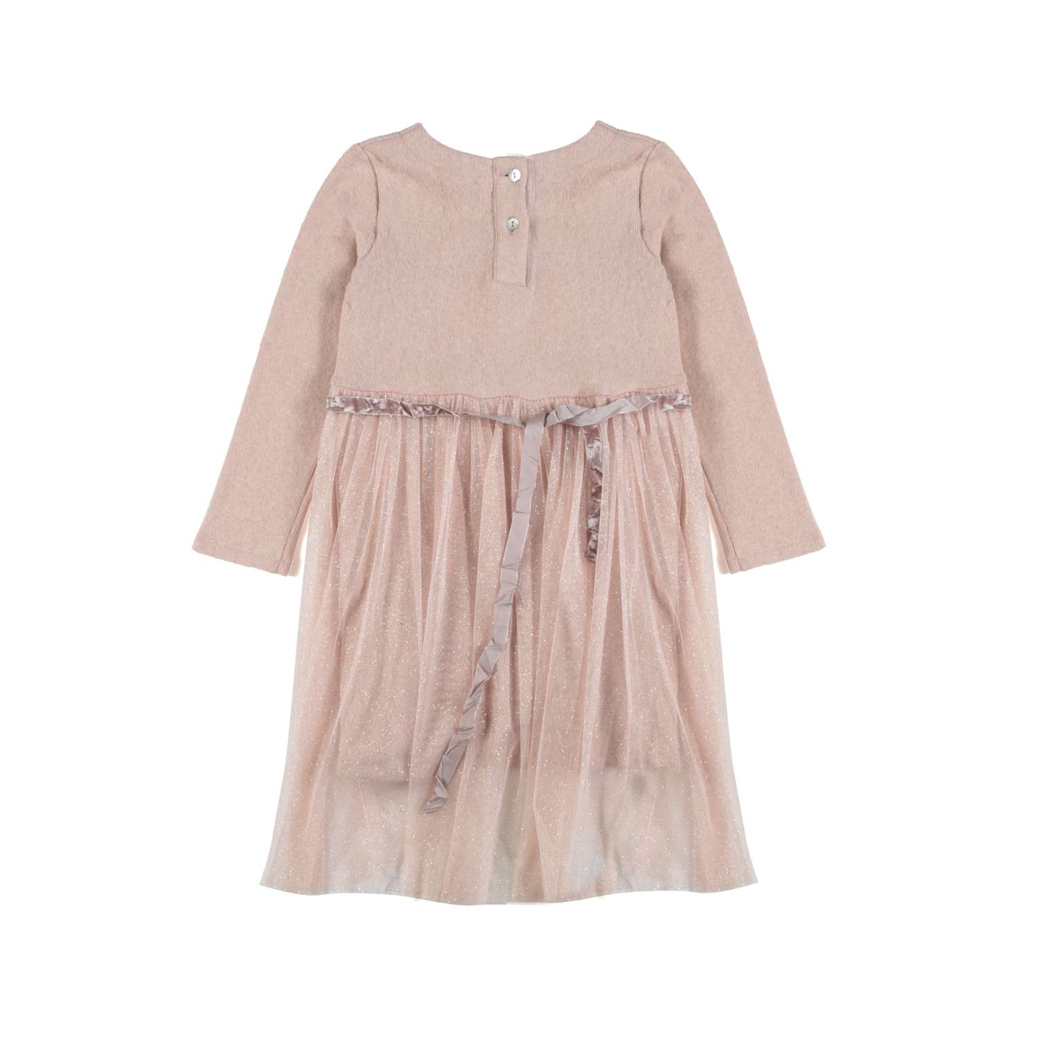 ABITO ROSA PALLIDO E GLITTER ORO BAMBINA - annameglio.com abbigliamento moda