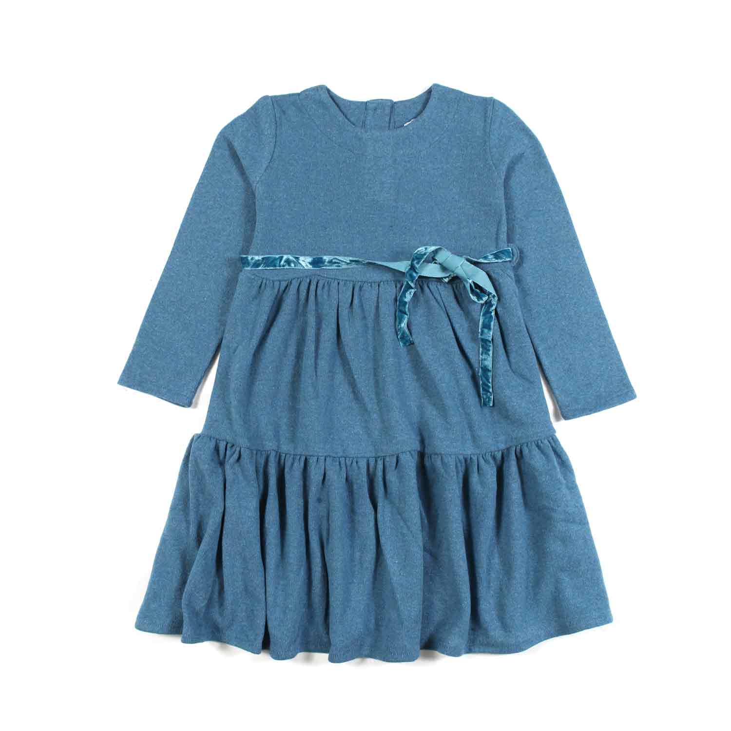 ABITO BLU PETROLIO A BALZE BAMBINA - annameglio.com abbigliamento moda
