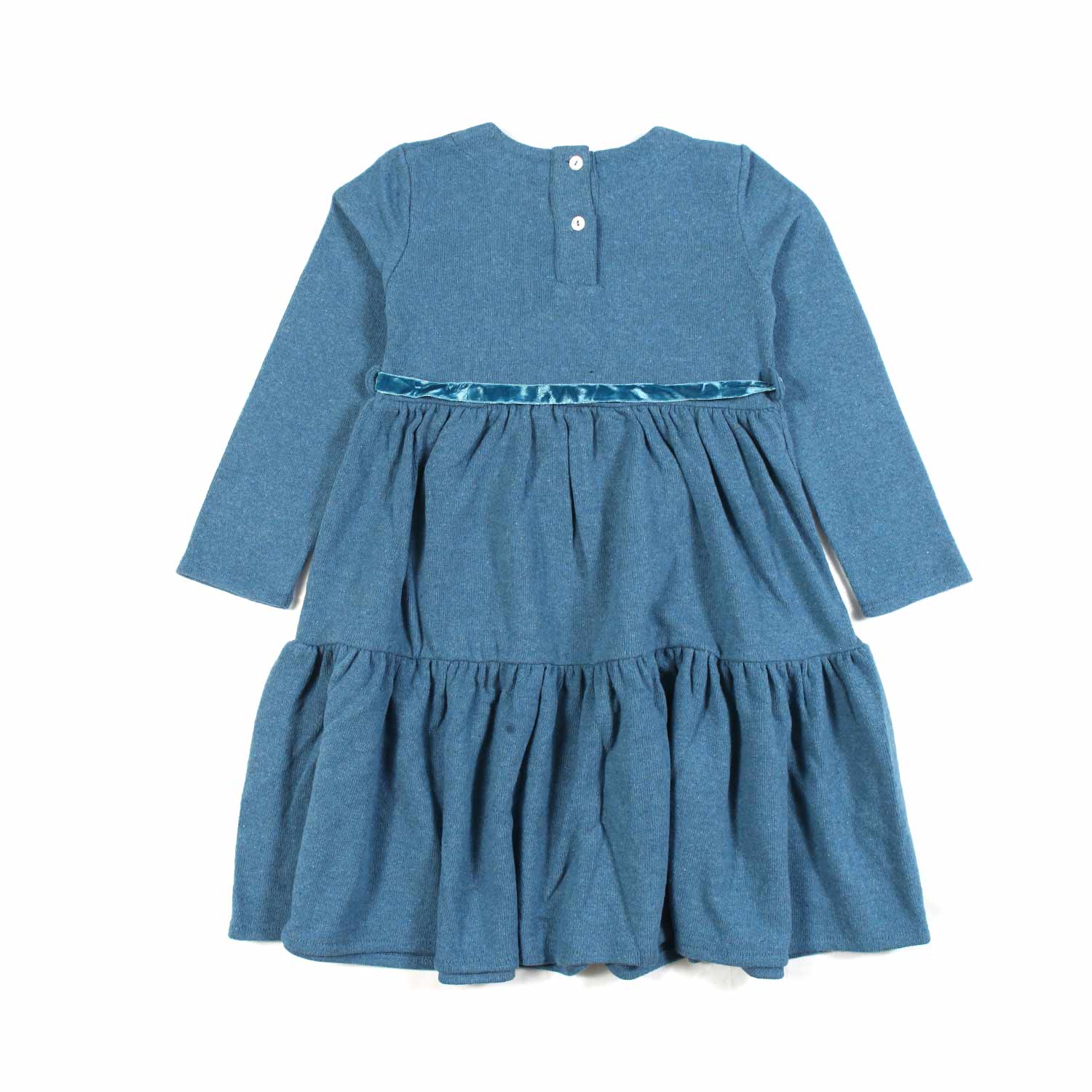 ABITO BLU PETROLIO A BALZE BAMBINA - annameglio.com abbigliamento moda
