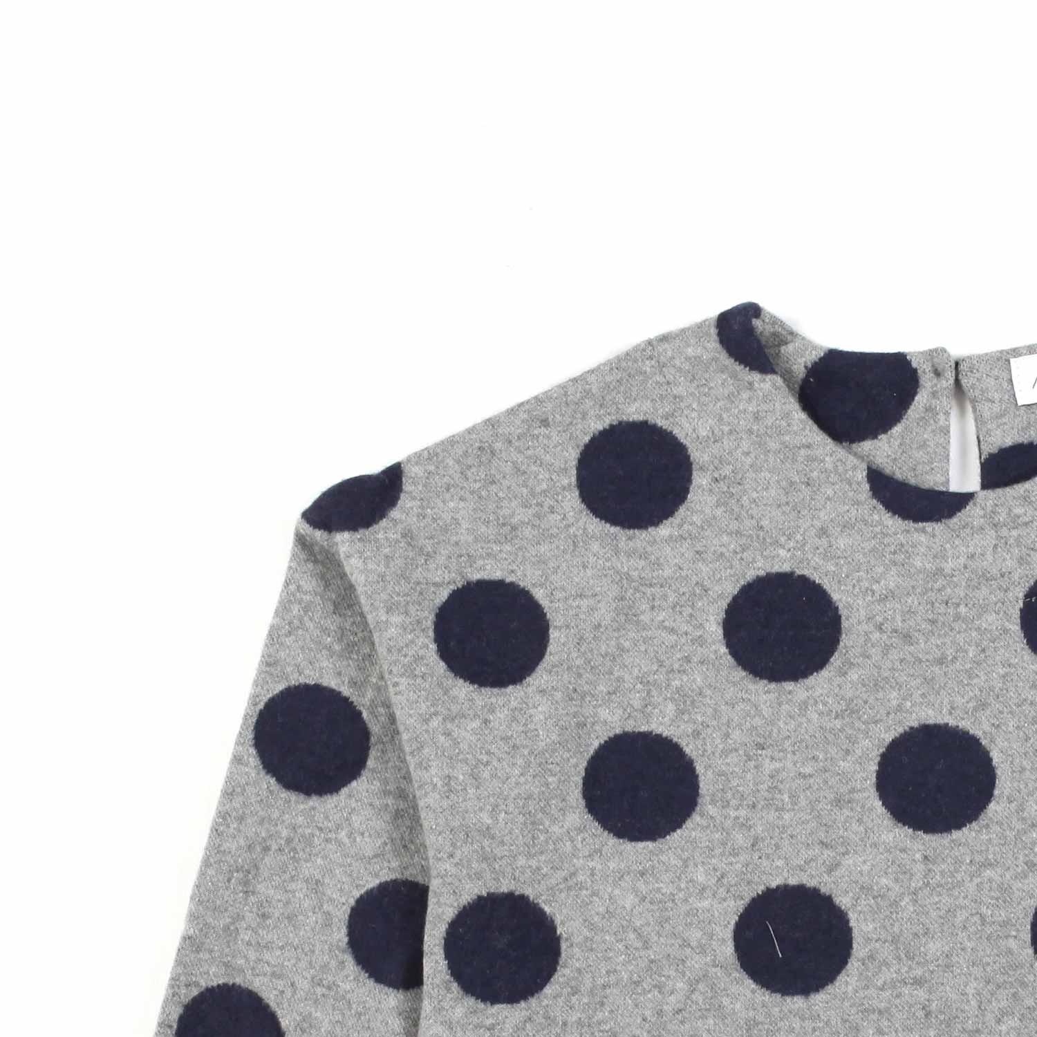 MAXI MAGLIA GRIGIA CON POIS BLU NAVY BAMBINA - annameglio.com abbigliamento moda