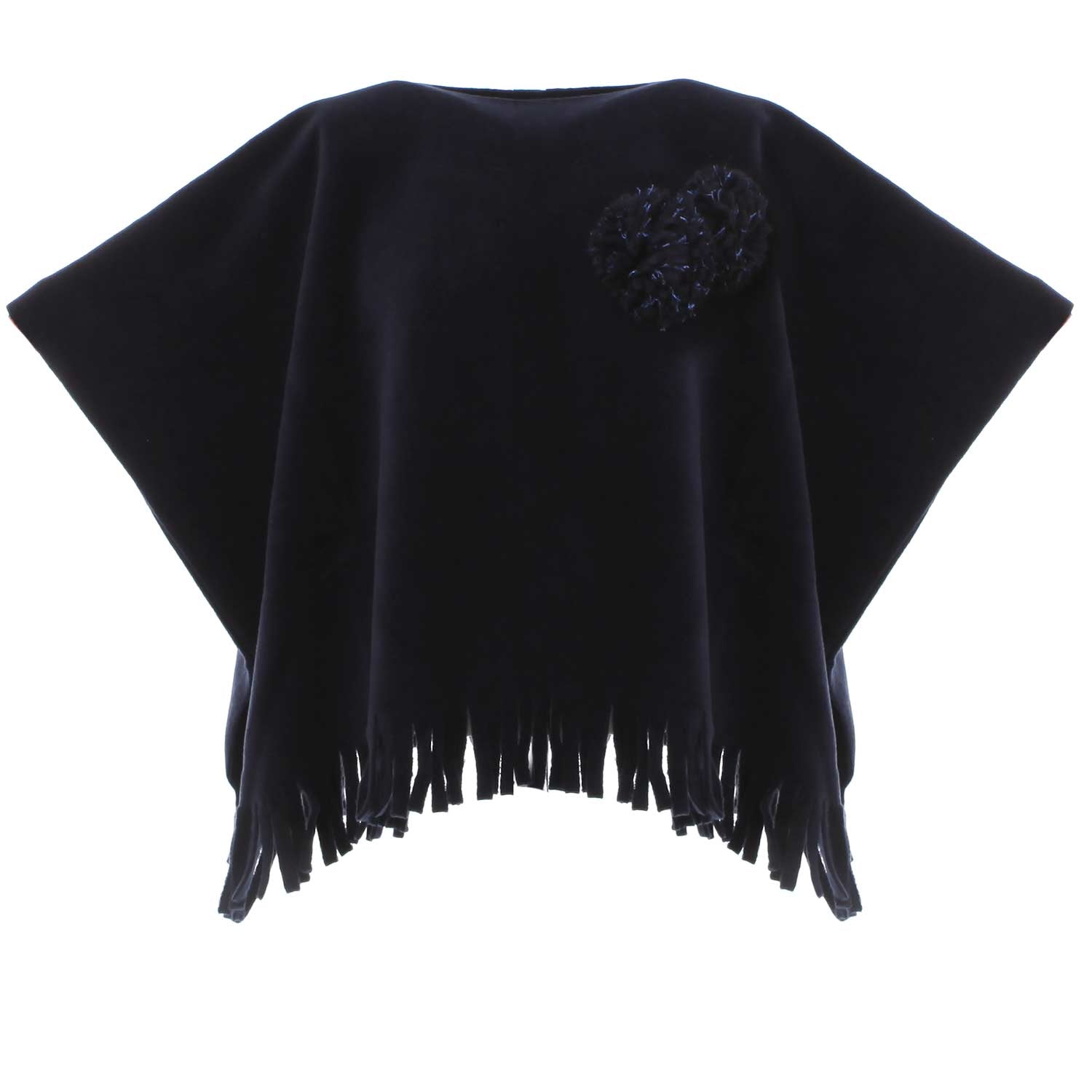 MANTELLA BLU NAVY CON SPILLA BAMBINA E TEEN - annameglio.com abbigliamento moda