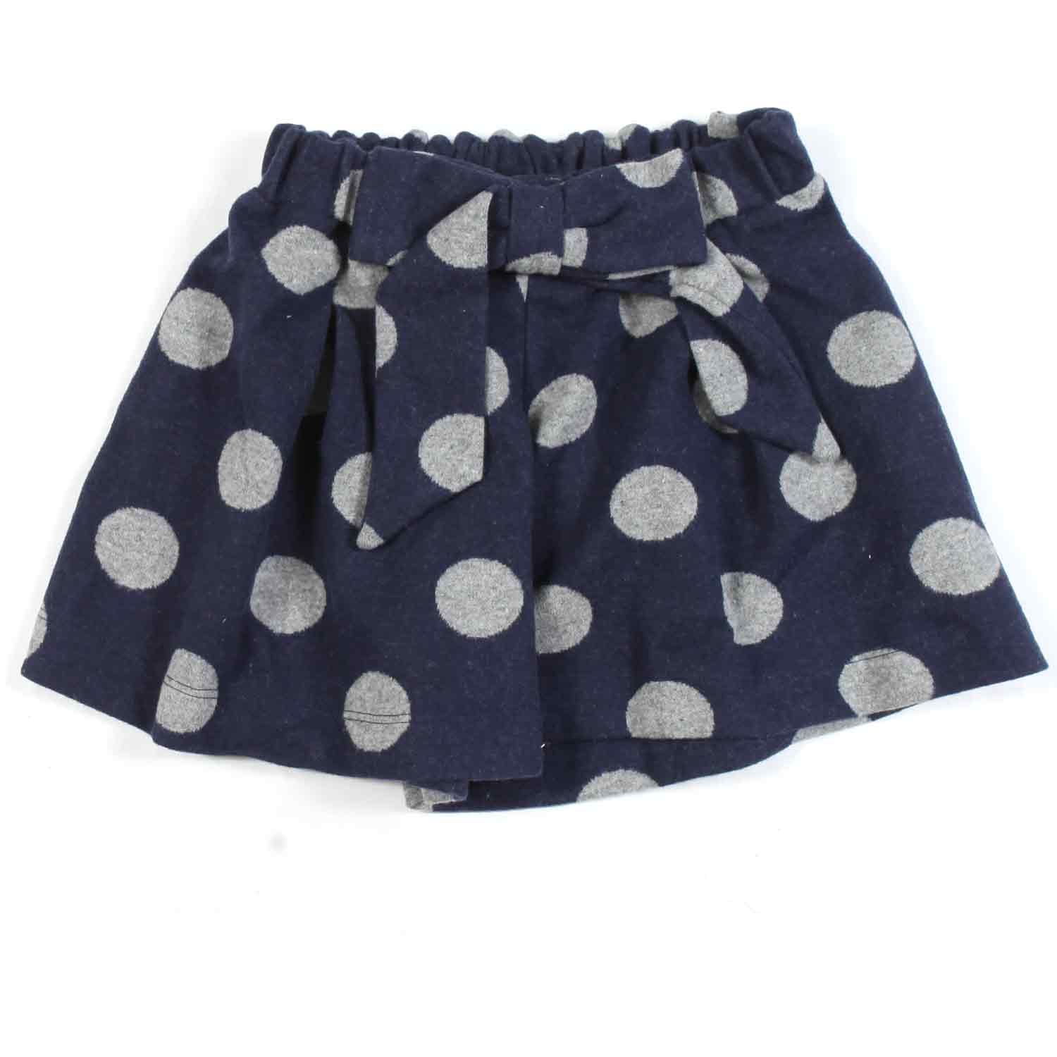 SHORTS BLU CON POIS GRIGIO CHIARO BAMBINA - annameglio.com abbigliamento moda