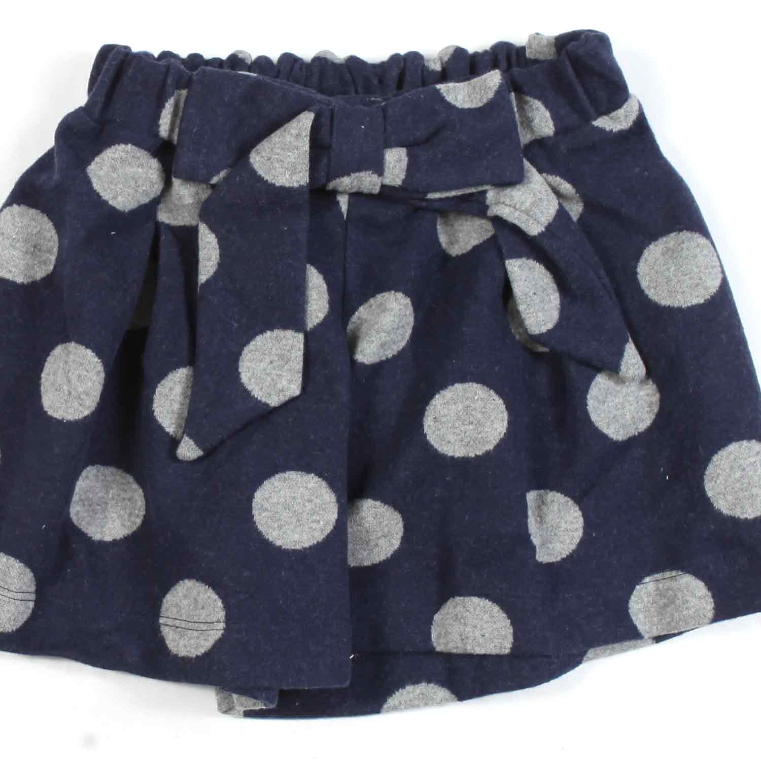 SHORTS BLU CON POIS GRIGIO CHIARO BAMBINA - annameglio.com abbigliamento moda