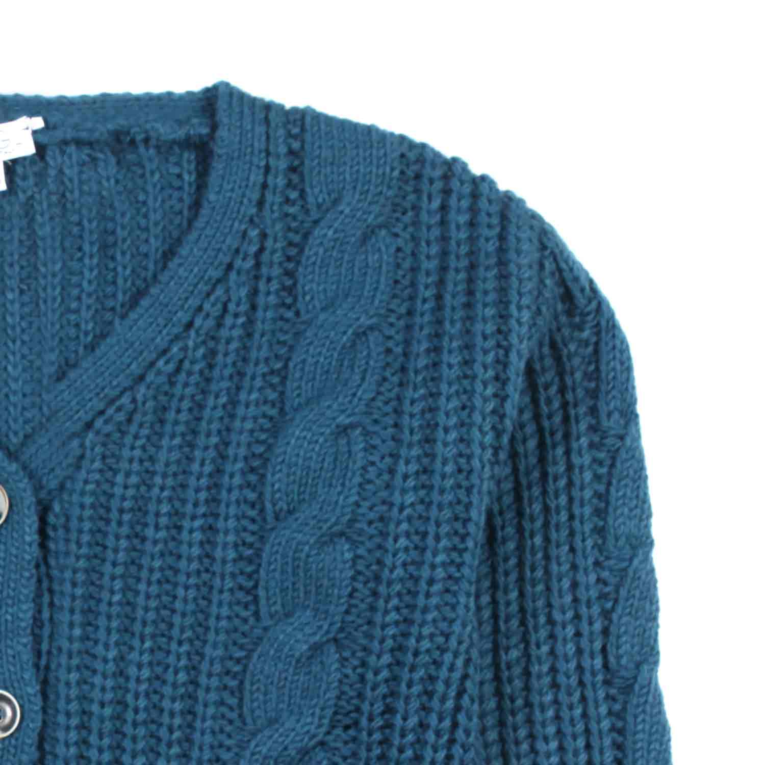 CARDIGAN BLU PETROLIO BAMBINA E TEEN - annameglio.com abbigliamento moda