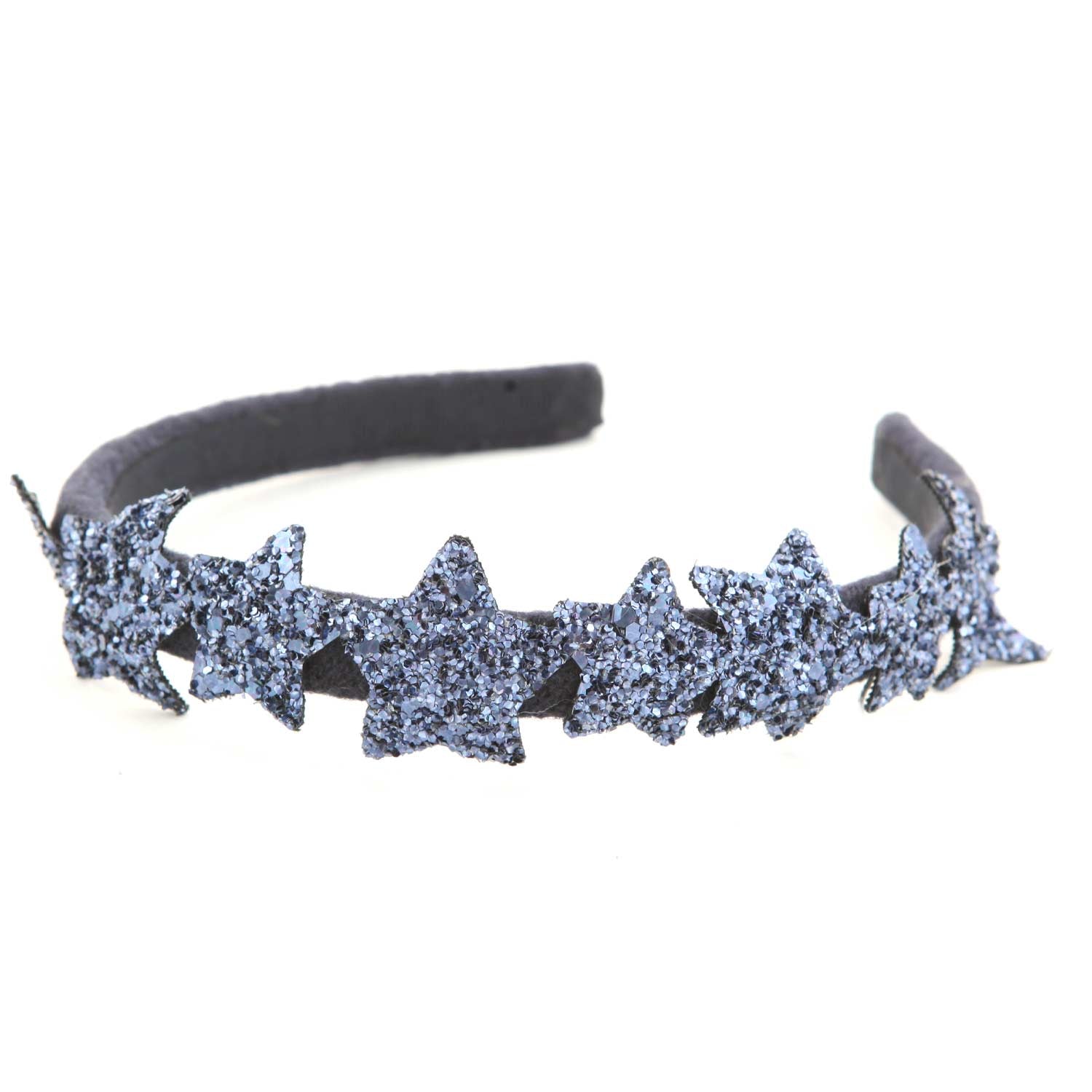 CERCHIETTO GRIGIO CON STELLE STRASS BLU - annameglio.com abbigliamento moda