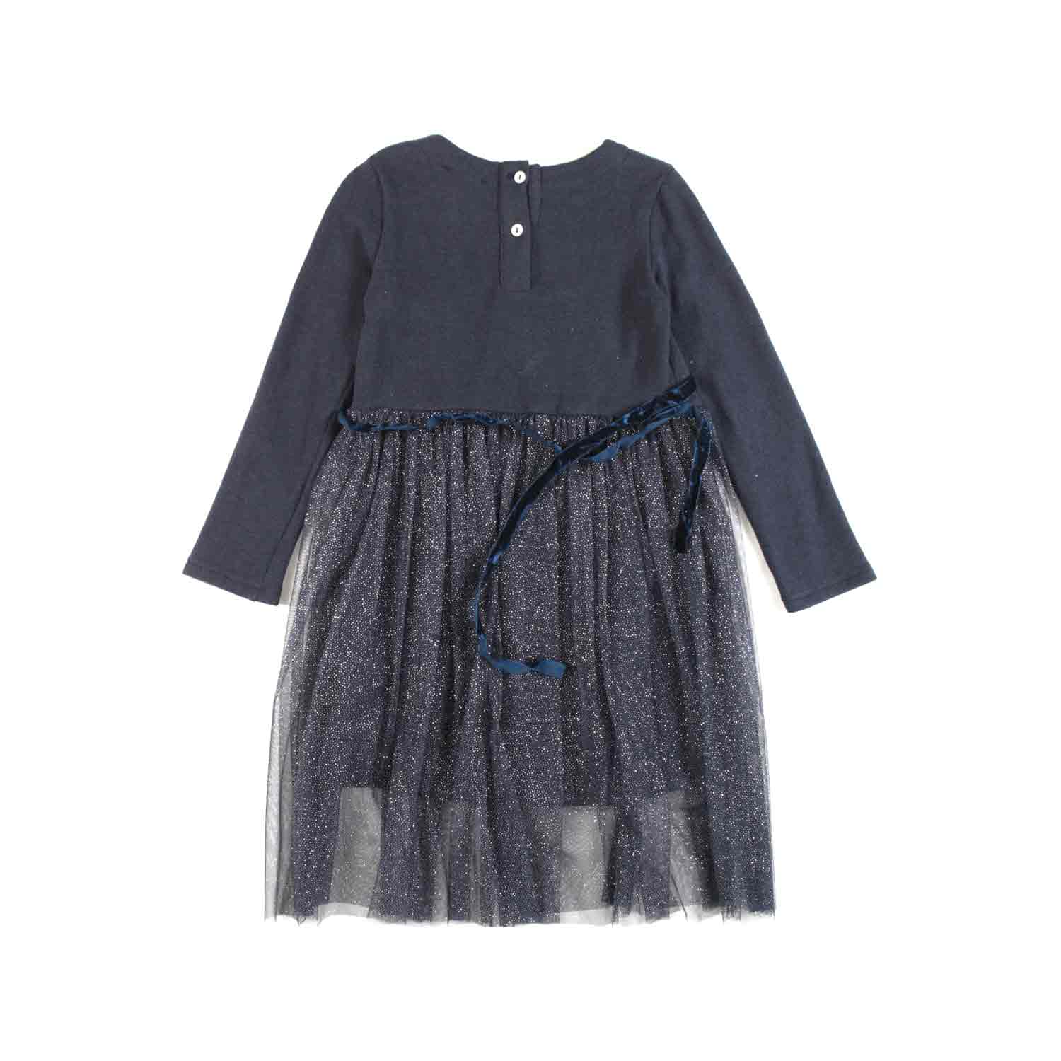 ABITO BLU E GLITTER ORO BAMBINA - annameglio.com abbigliamento moda