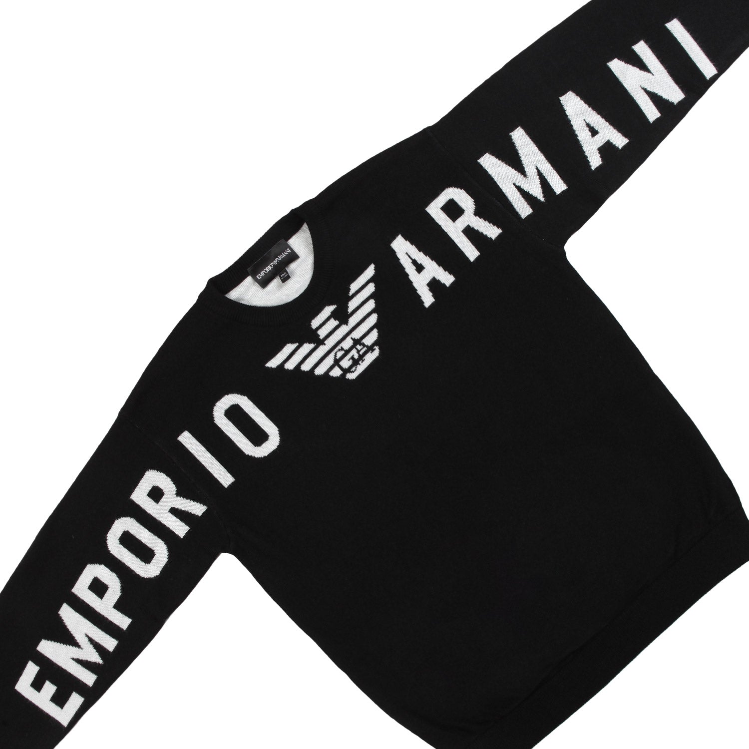 MAGLIONE NERO CON MAXI LOGO BIANCO - annameglio.com abbigliamento moda