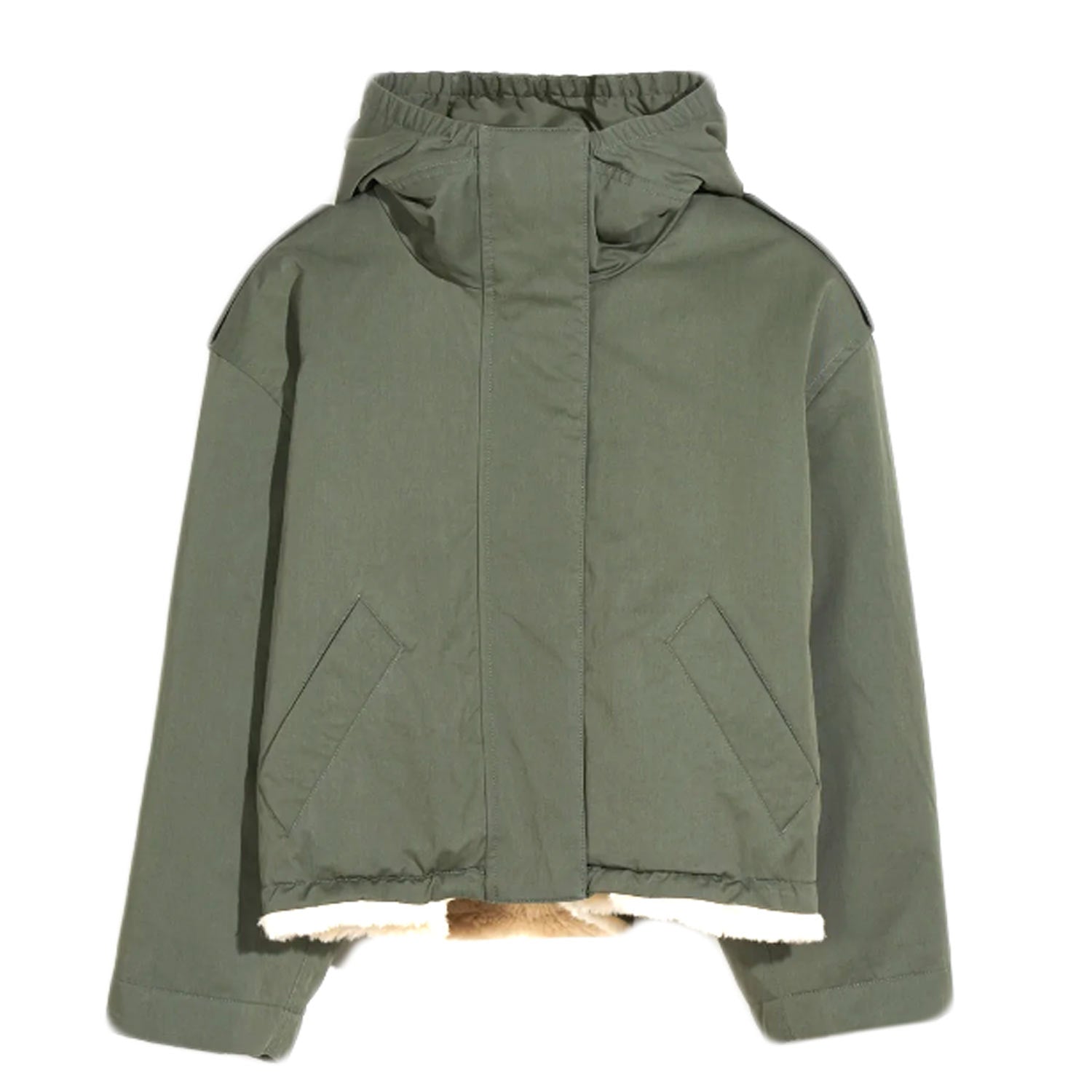 GIACCA HOLLOW VERDE MILITARE E PANNA BAMBINA TEEN - annameglio.com abbigliamento moda