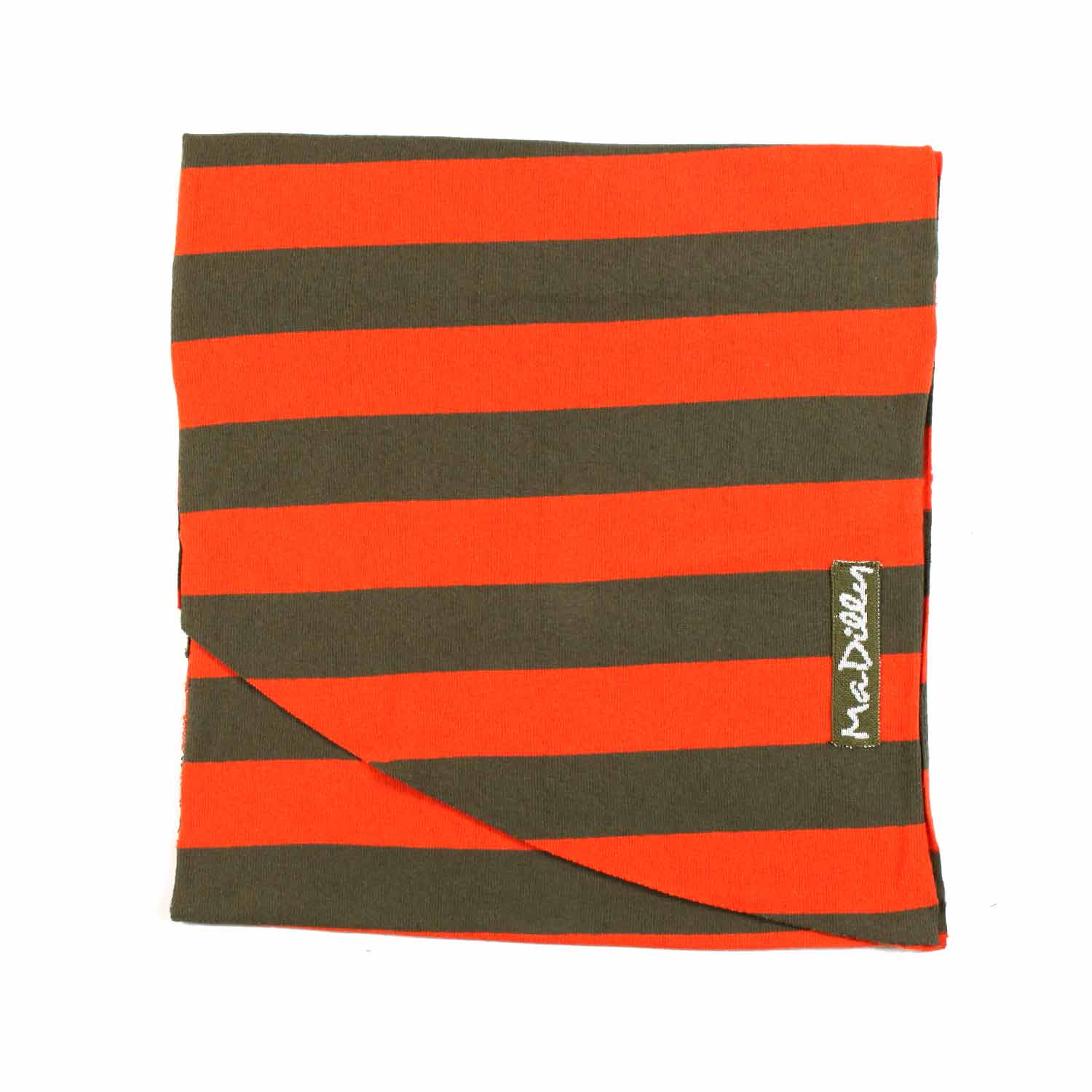 SCIARPA RABAT A RIGHE ARANCIO E VERDE MILITARE - annameglio.com abbigliamento moda