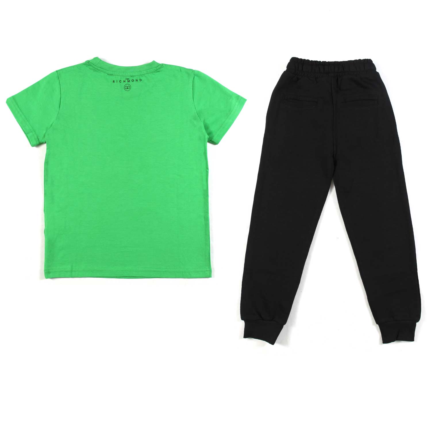 SET UNISEX T-SHIRT VERDE E PANTALONE JOGGER NERO - annameglio.com abbigliamento moda