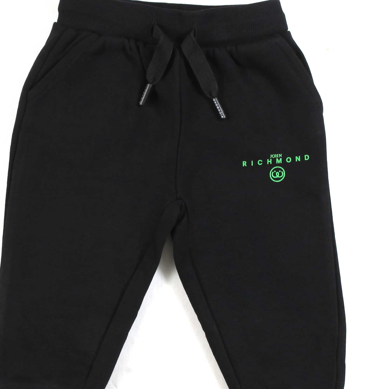 PANTALONE FELPA NERO CON LOGO VERDE BIMBO - annameglio.com abbigliamento moda