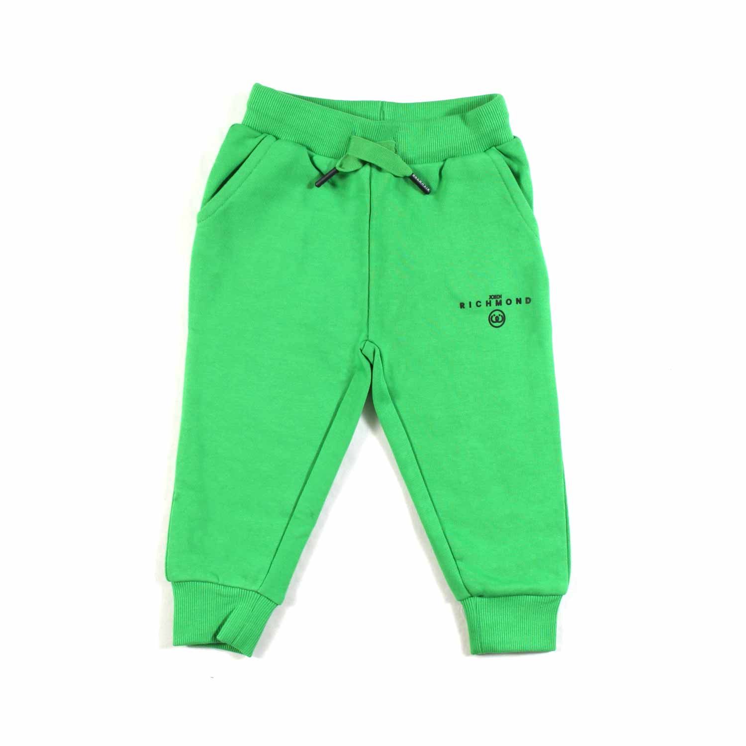 PANTALONE FELPA VERDE CON LOGO NERO BIMBO - annameglio.com abbigliamento moda