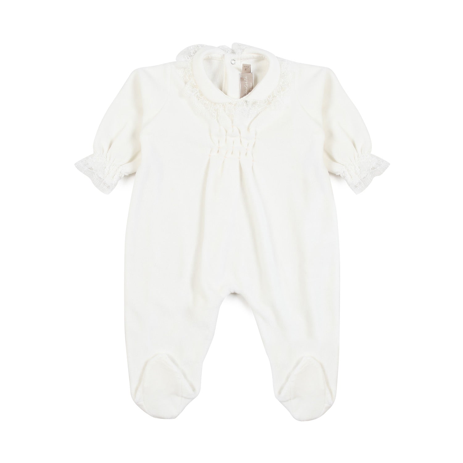 TUTINA BIANCO CALDO CON COLLETTO IN PIZZO NEONATA - annameglio.com abbigliamento moda