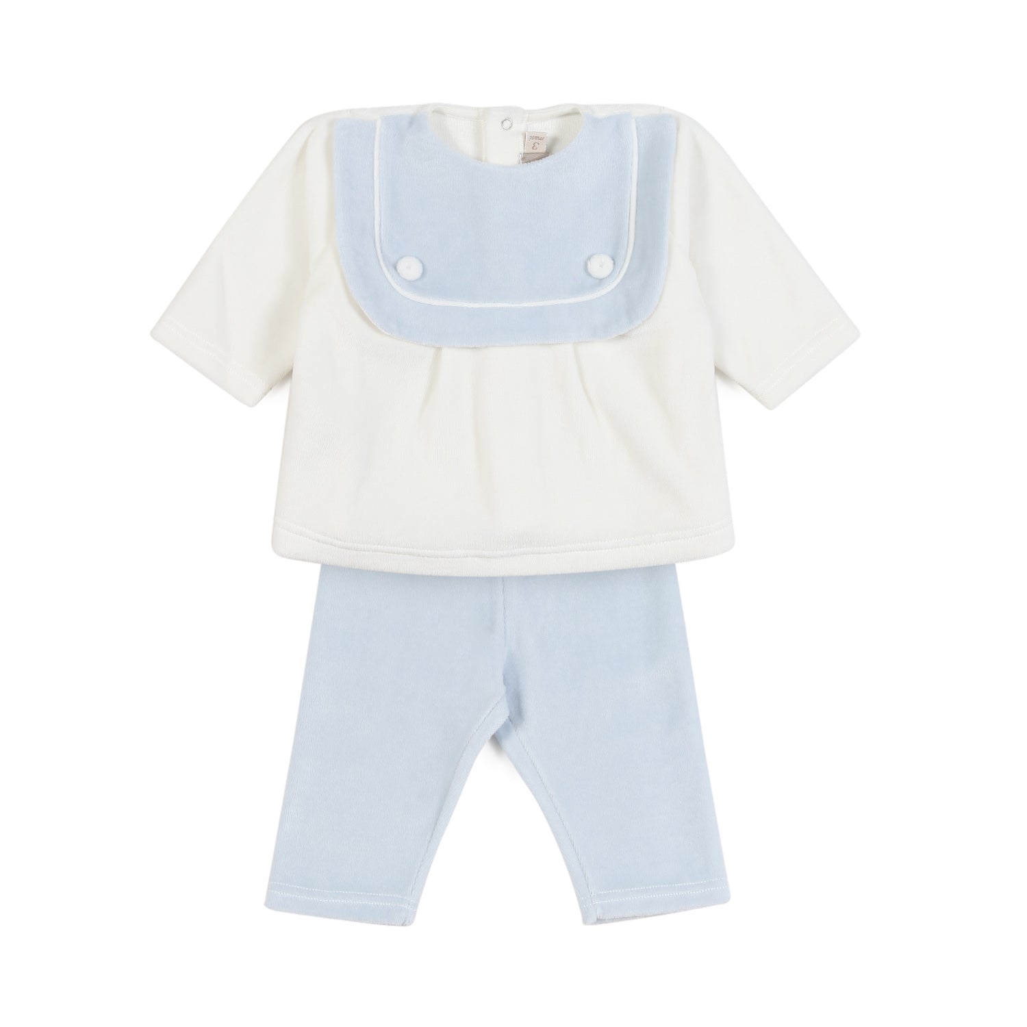 TUTINA 2 PEZZI BIANCA E CELESTE NEONATO - annameglio.com abbigliamento moda