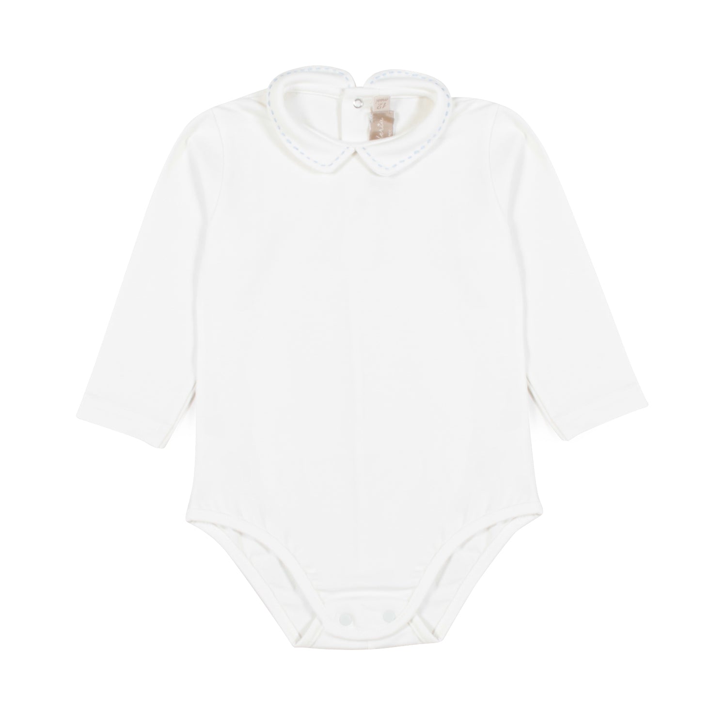 BODY BIANCO LATTE CON RICAMO CELESTE NEONATO - annameglio.com abbigliamento moda