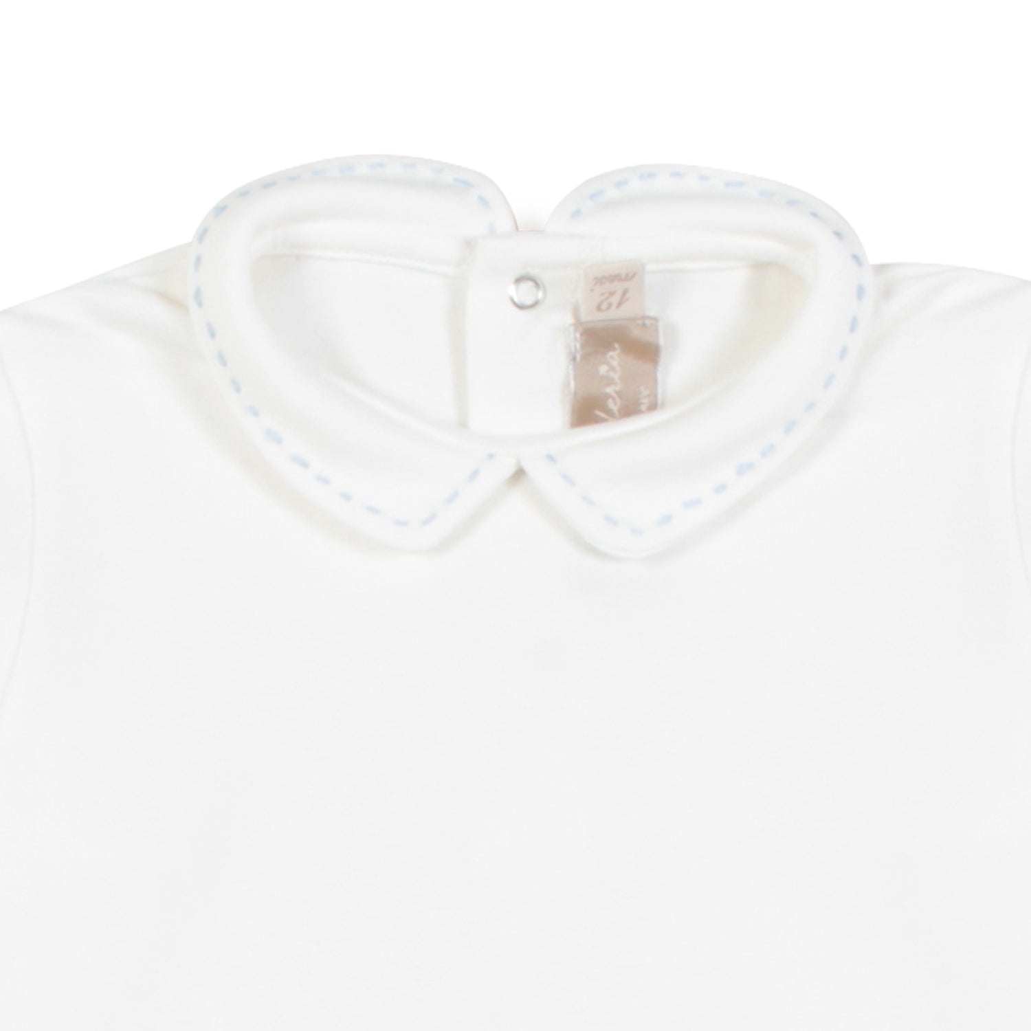 BODY BIANCO LATTE CON RICAMO CELESTE NEONATO - annameglio.com abbigliamento moda