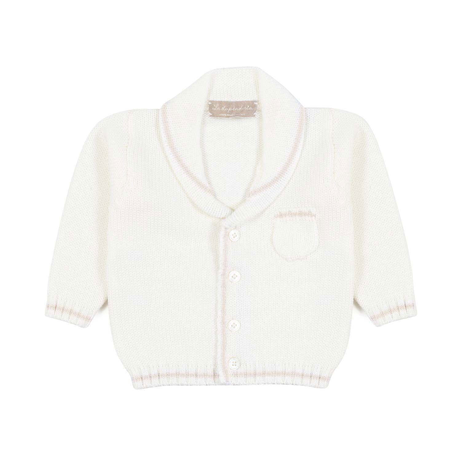BABY CARDIGAN DI LANA PANNA E BEIGE - annameglio.com abbigliamento moda