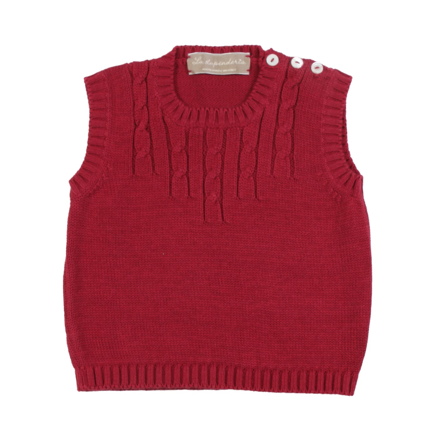 GILET MISTO CACHEMIRE ROSSO CARDINALE BIMBO - annameglio.com abbigliamento moda