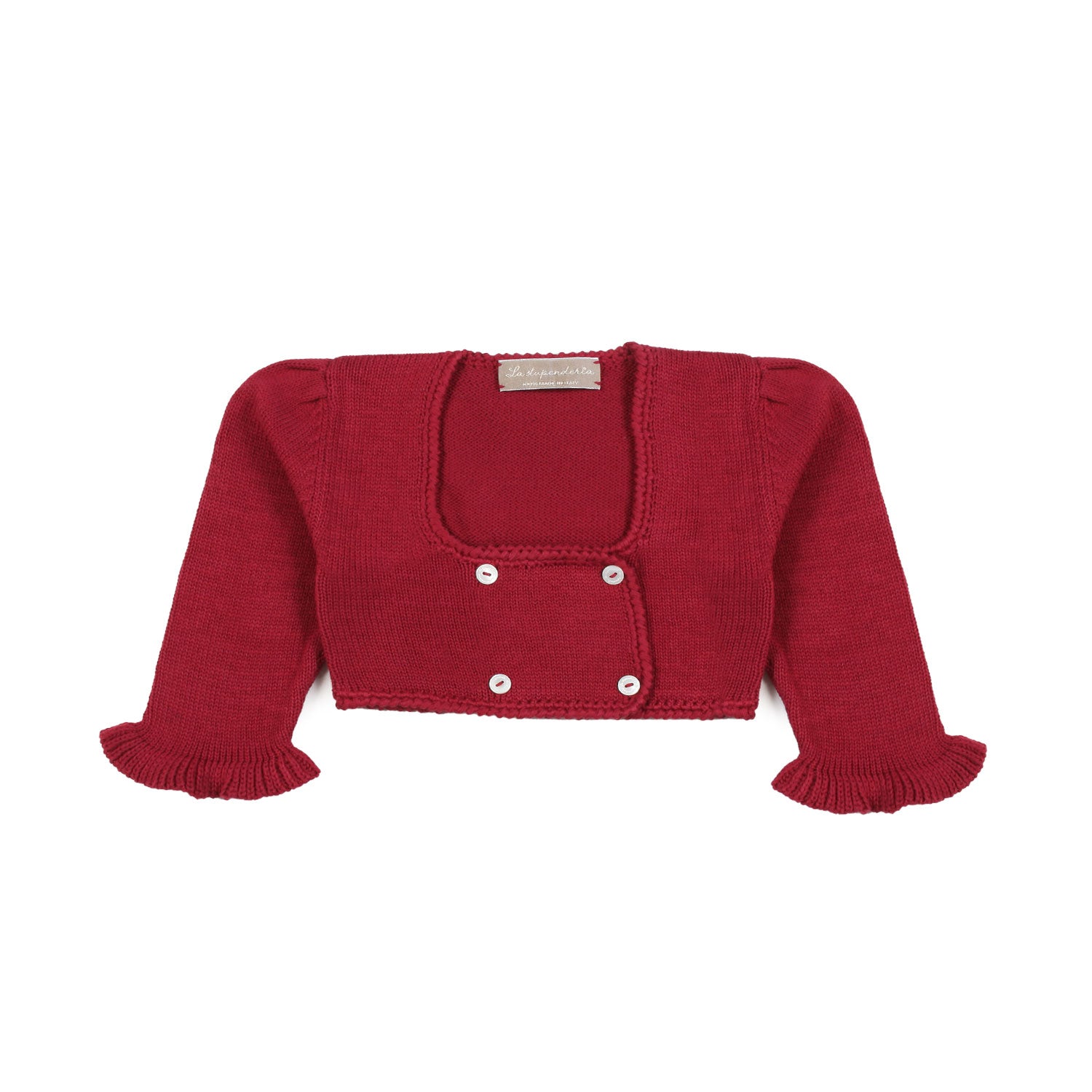 CARDIGAN SCALDACUORE ROSSO CARDINALE BIMBA - annameglio.com abbigliamento moda