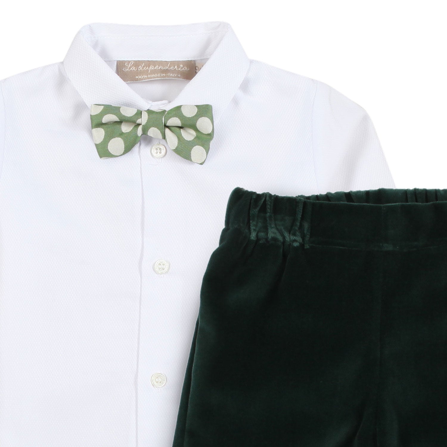 COMPLETO FILIPPO BIANCO E VERDE BIMBO - annameglio.com abbigliamento moda