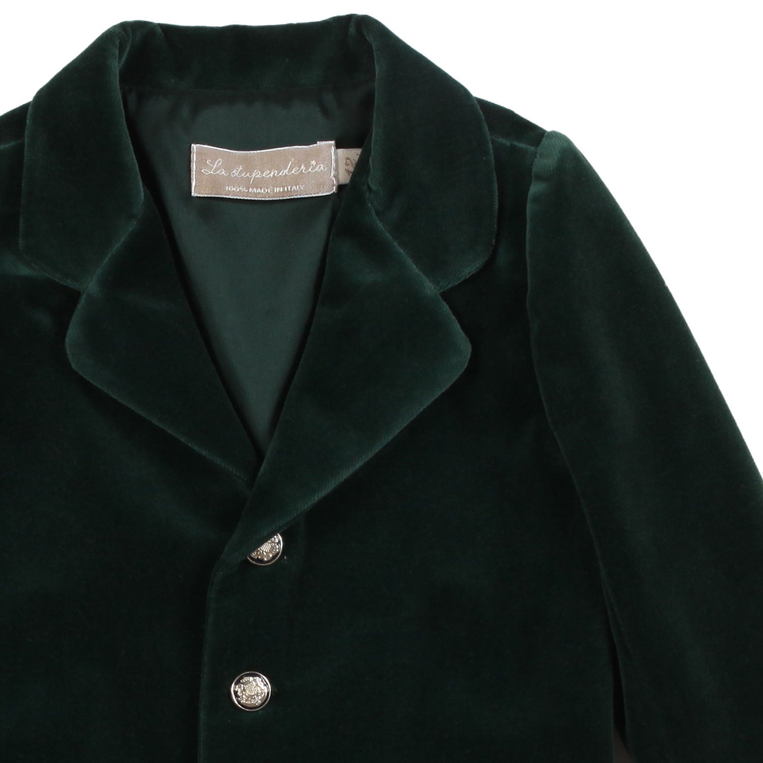 GIACCA VELLUTO VERDE MUSCHIO BIMBO - annameglio.com abbigliamento moda