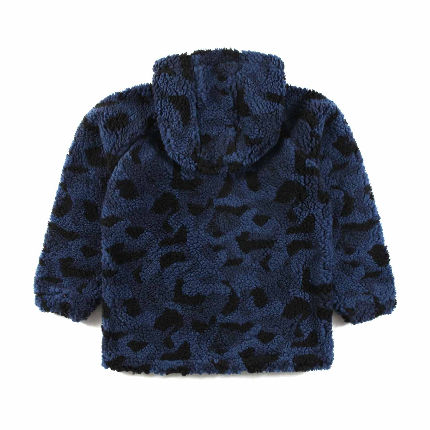 FELPA PILE TEDDY BLU E NERA CAMOUFLAGE - annameglio.com abbigliamento moda