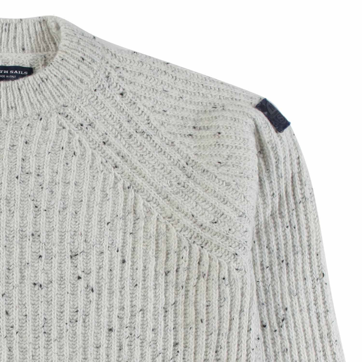 MAGLIONE BIANCO MARSHMALLOW MELANGE - annameglio.com abbigliamento moda