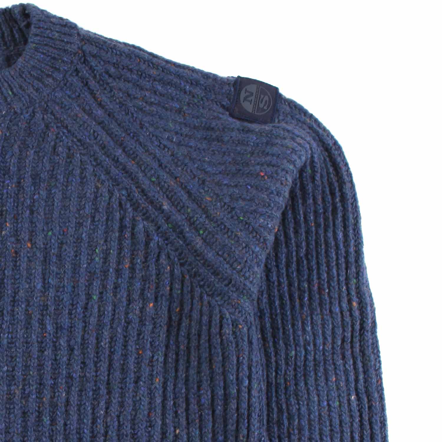 MAGLIONE BLU SCURO MELANGE - annameglio.com abbigliamento moda