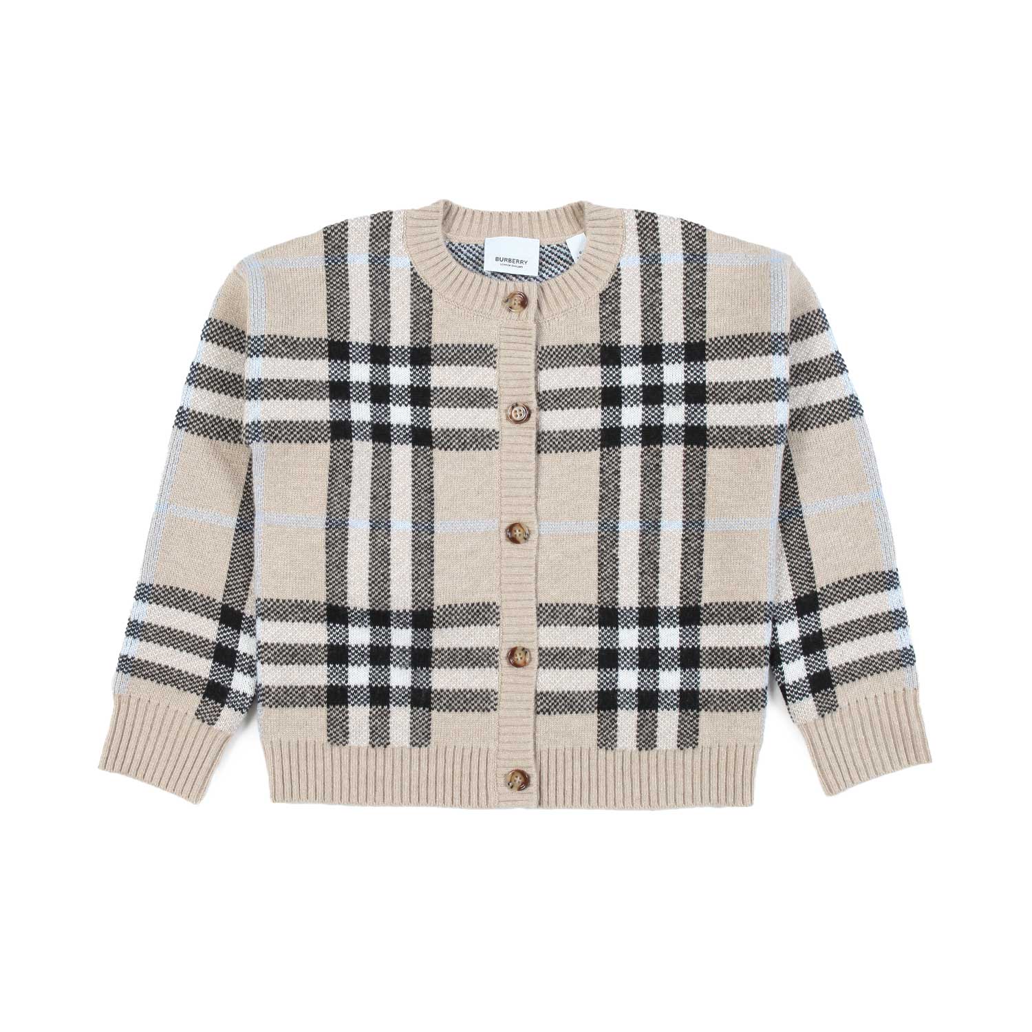 CARDIGAN BEIGE CHECK UNISEX - annameglio.com abbigliamento moda