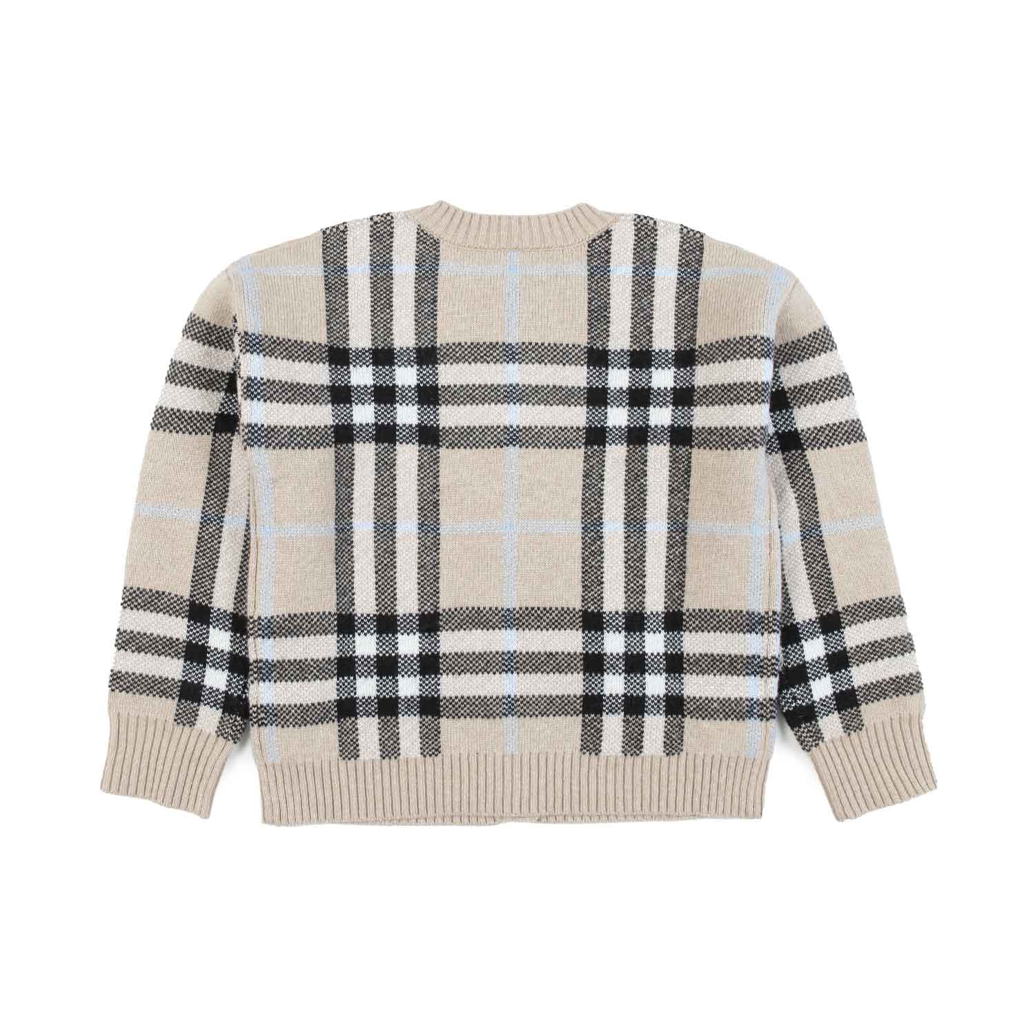 CARDIGAN BEIGE CHECK UNISEX - annameglio.com abbigliamento moda