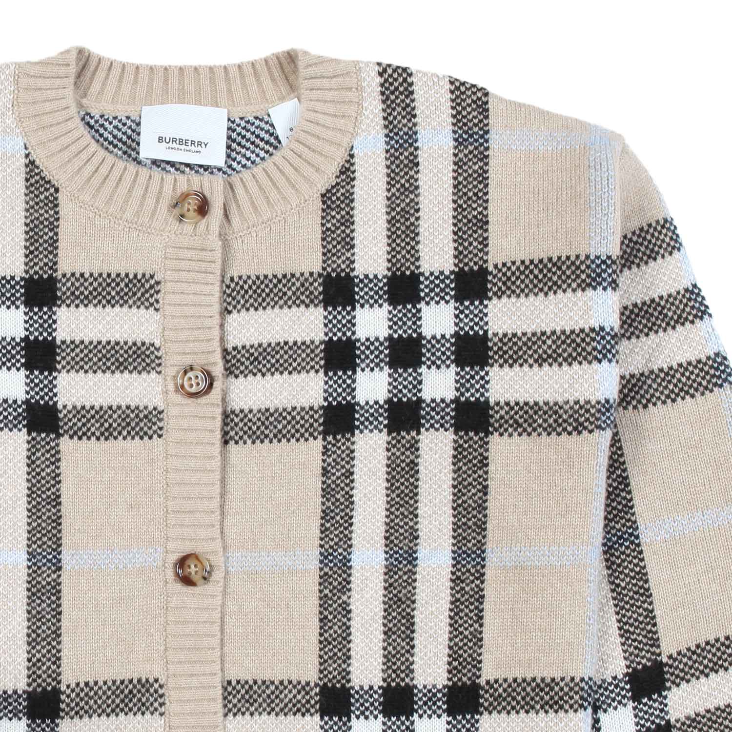 CARDIGAN BEIGE CHECK UNISEX - annameglio.com abbigliamento moda