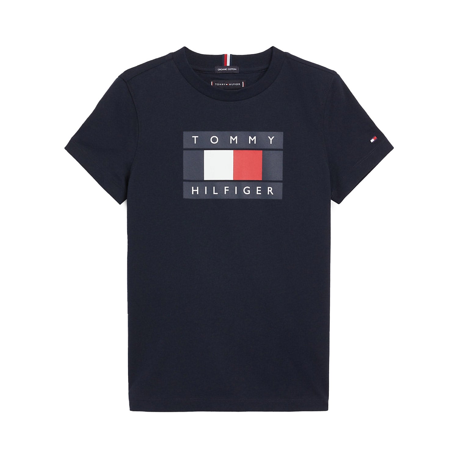 T-SHIRT BLU NAVY CON BANDIERA TOMMY BAMBINO E TEEN - annameglio.com abbigliamento moda