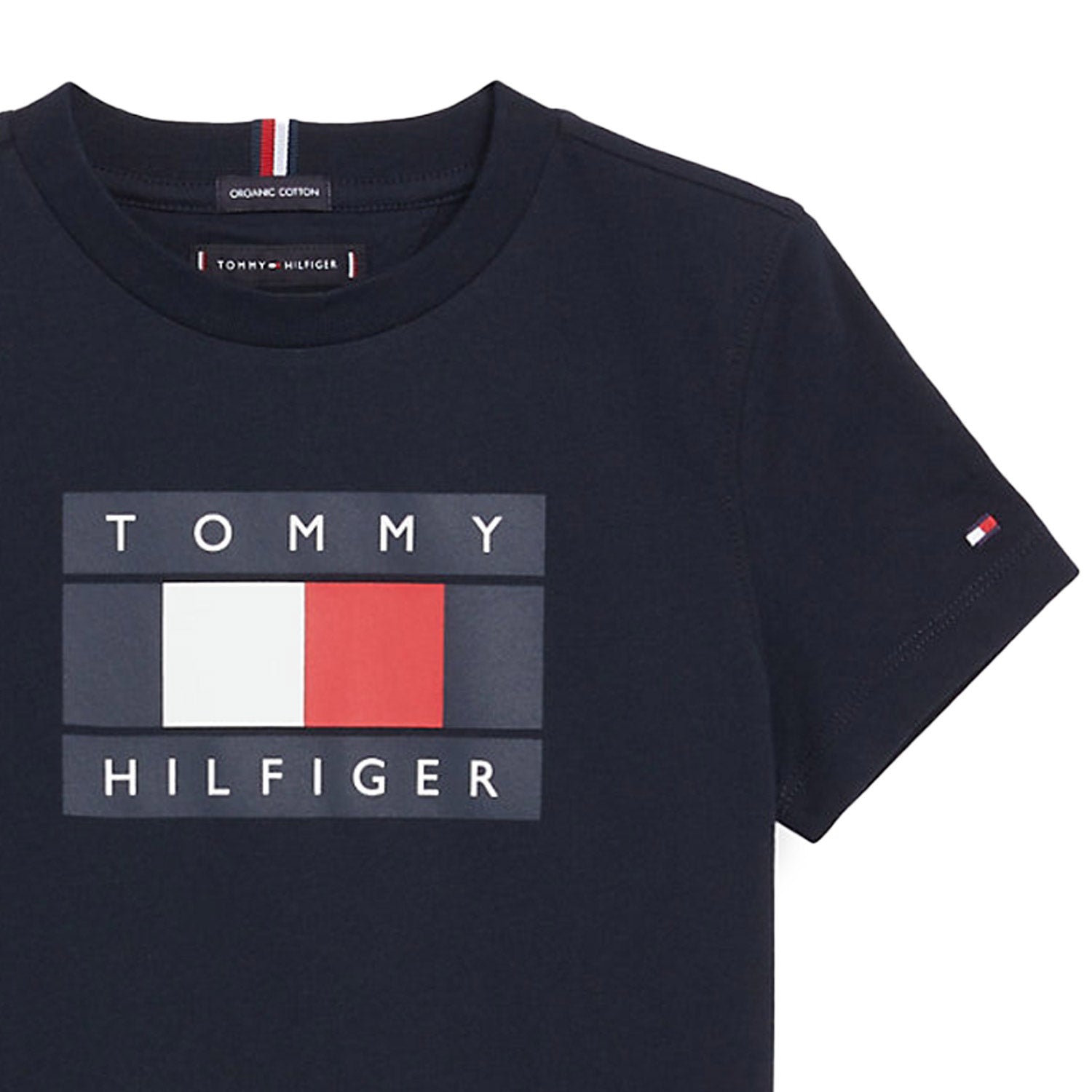 T-SHIRT BLU NAVY CON BANDIERA TOMMY BAMBINO E TEEN - annameglio.com abbigliamento moda