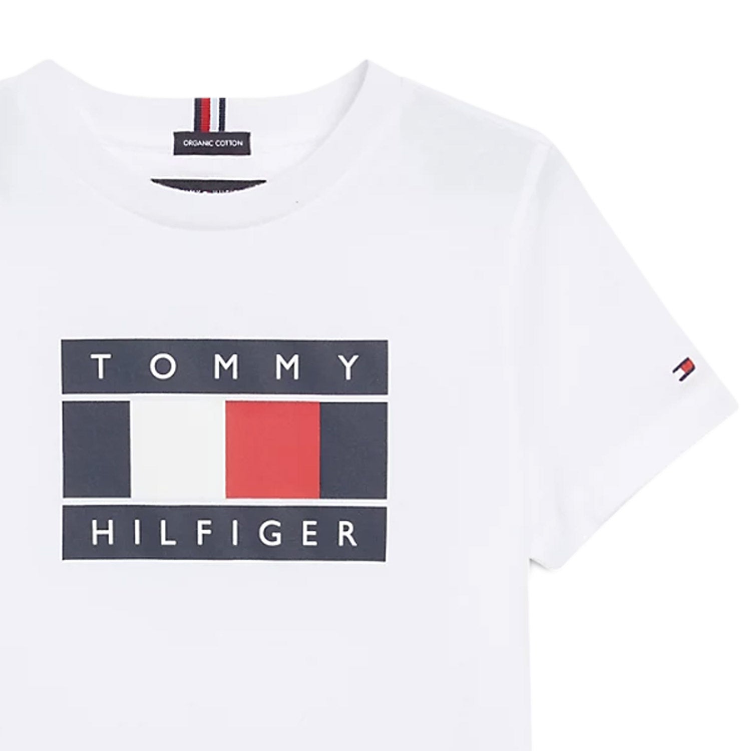 T-SHIRT BIANCA CON BANDIERA TOMMY BAMBINO E TEEN - annameglio.com abbigliamento moda