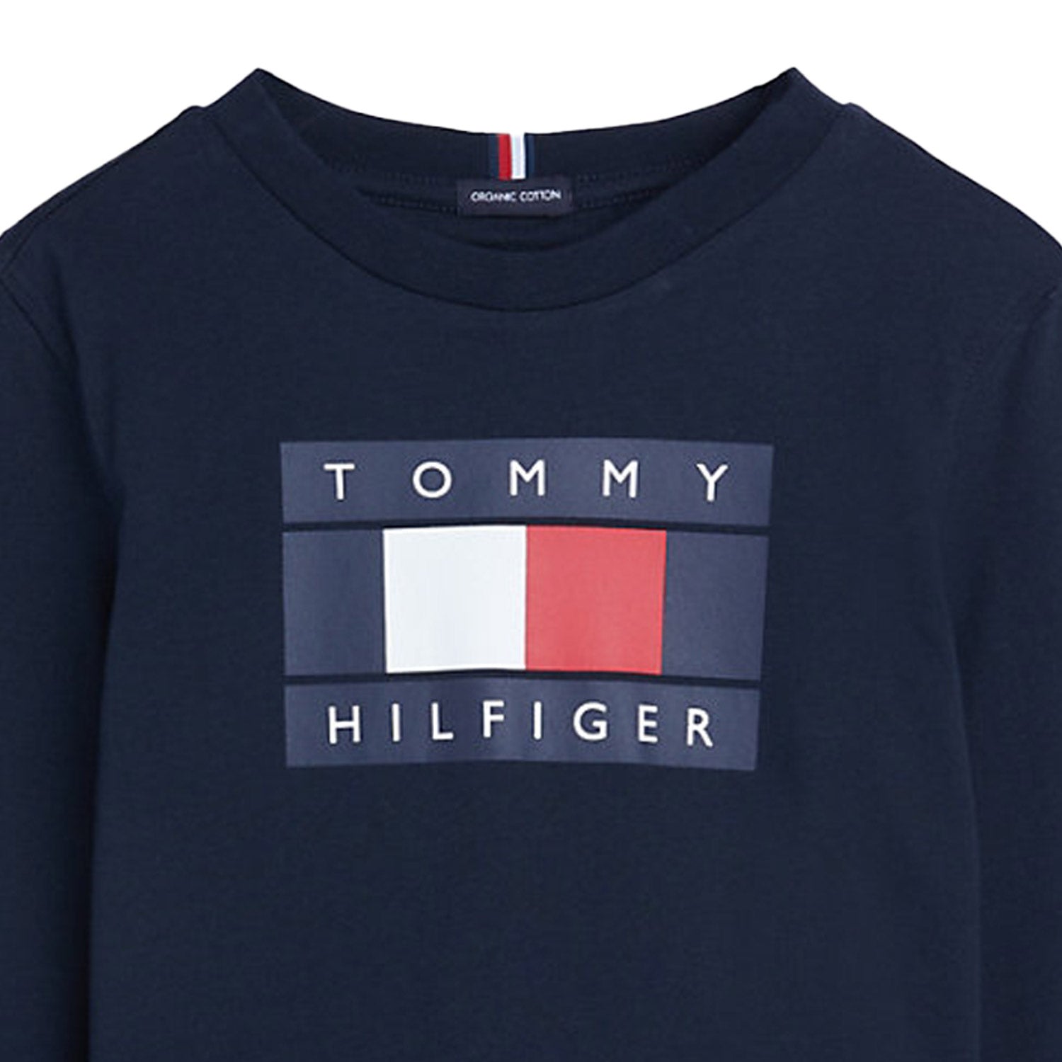 T-SHIRT MANICA LUNGA BLU NAVY CON BANDIERA TOMMY - annameglio.com abbigliamento moda