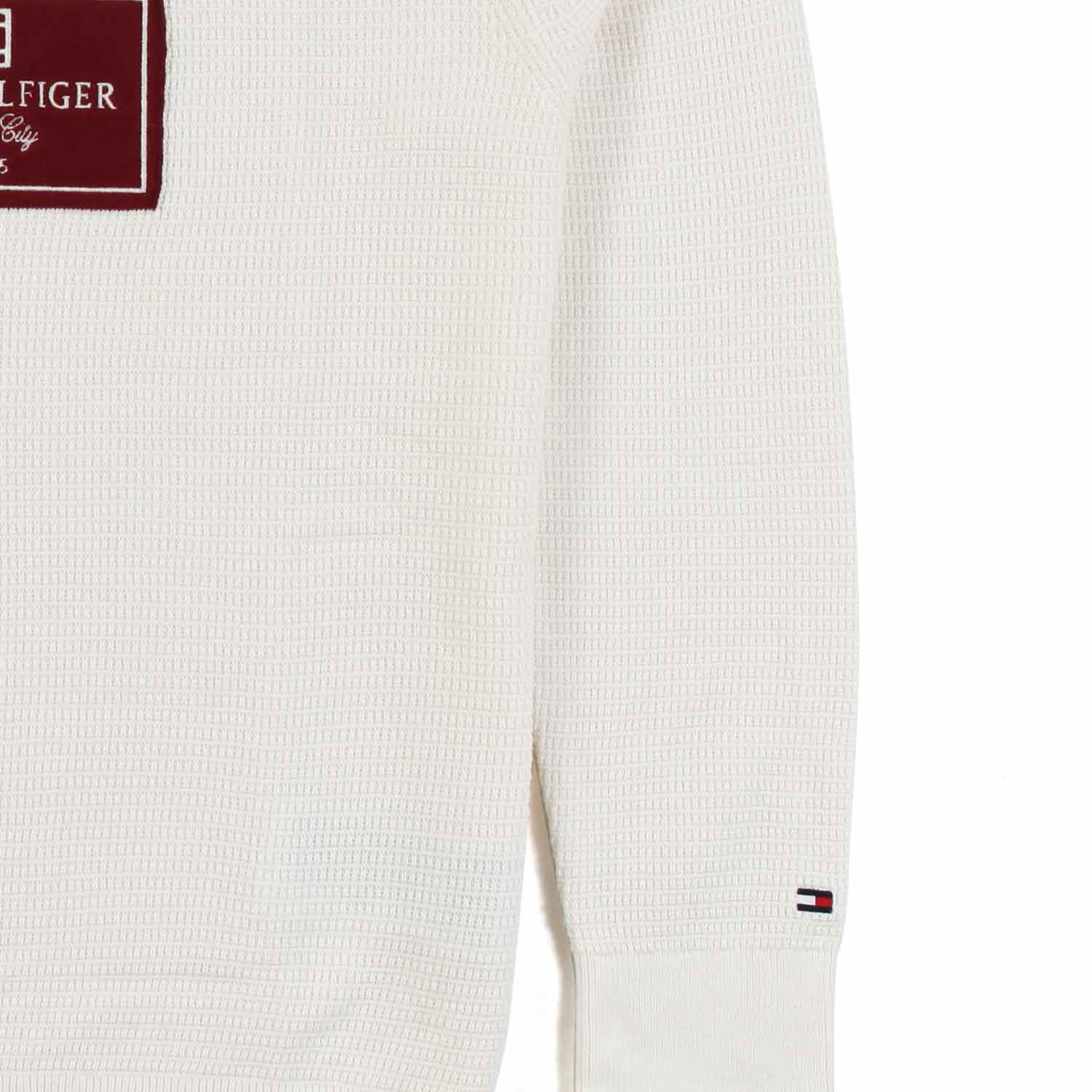 PULLOVER AVORIO CON BANDIERA TOMMY - annameglio.com abbigliamento moda