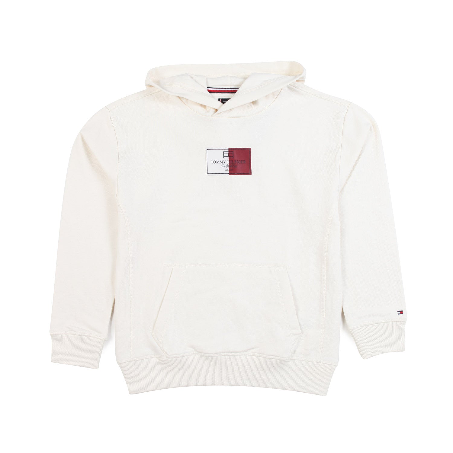 FELPA HOODIE PANNA CON PATCH LOGO - annameglio.com abbigliamento moda