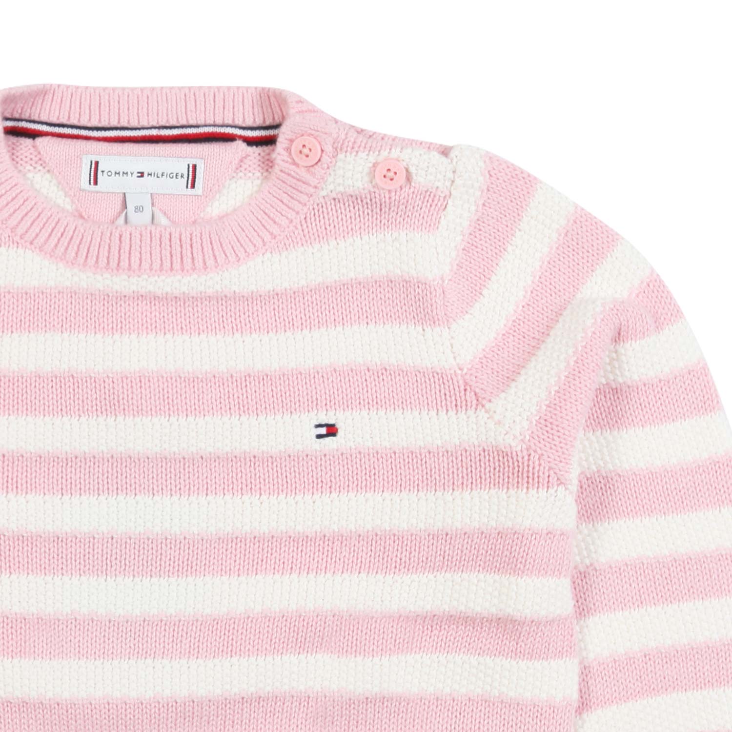 PULLOVER PANNA E ROSA A RIGHE BIMBA - annameglio.com abbigliamento moda