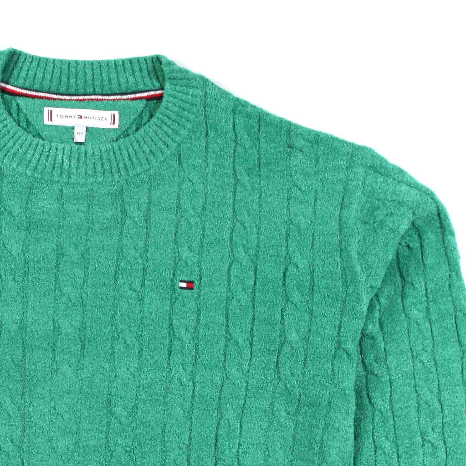 PULLOVER A TRECCE VERDE BRILLANTE BAMBINA E TEEN - annameglio.com abbigliamento moda